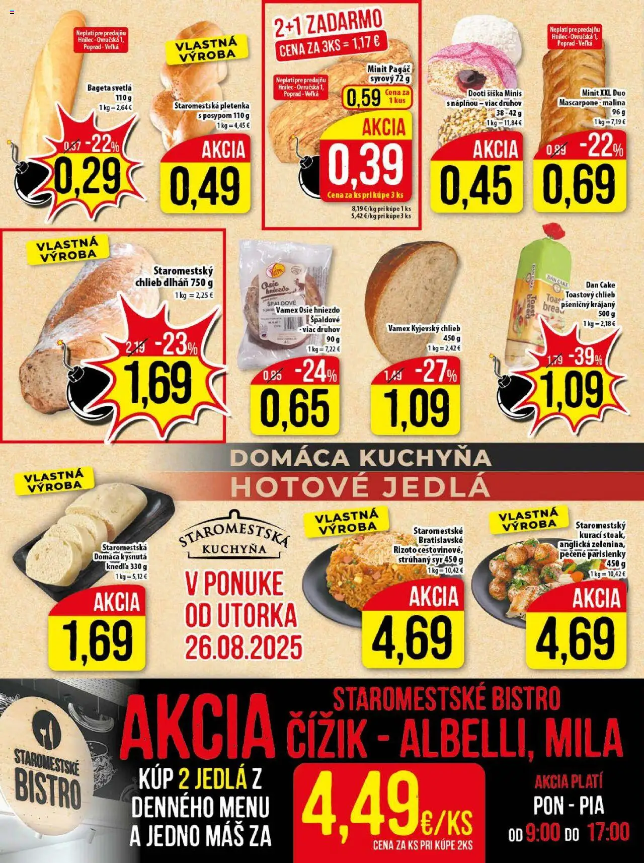 Klas leták │ platný od 25.08.2025 | Strana: 6 | Produkty: Kuchyňa, Chlieb, Mila