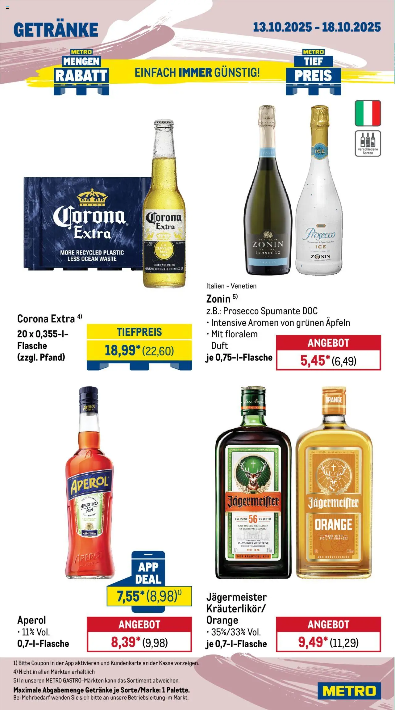 Metro Wochen-Angebote Gastro – gültig ab 13.10.2025 | Seite: 16 | Produkte: Duft, Prosecco, Jägermeister, Aperol
