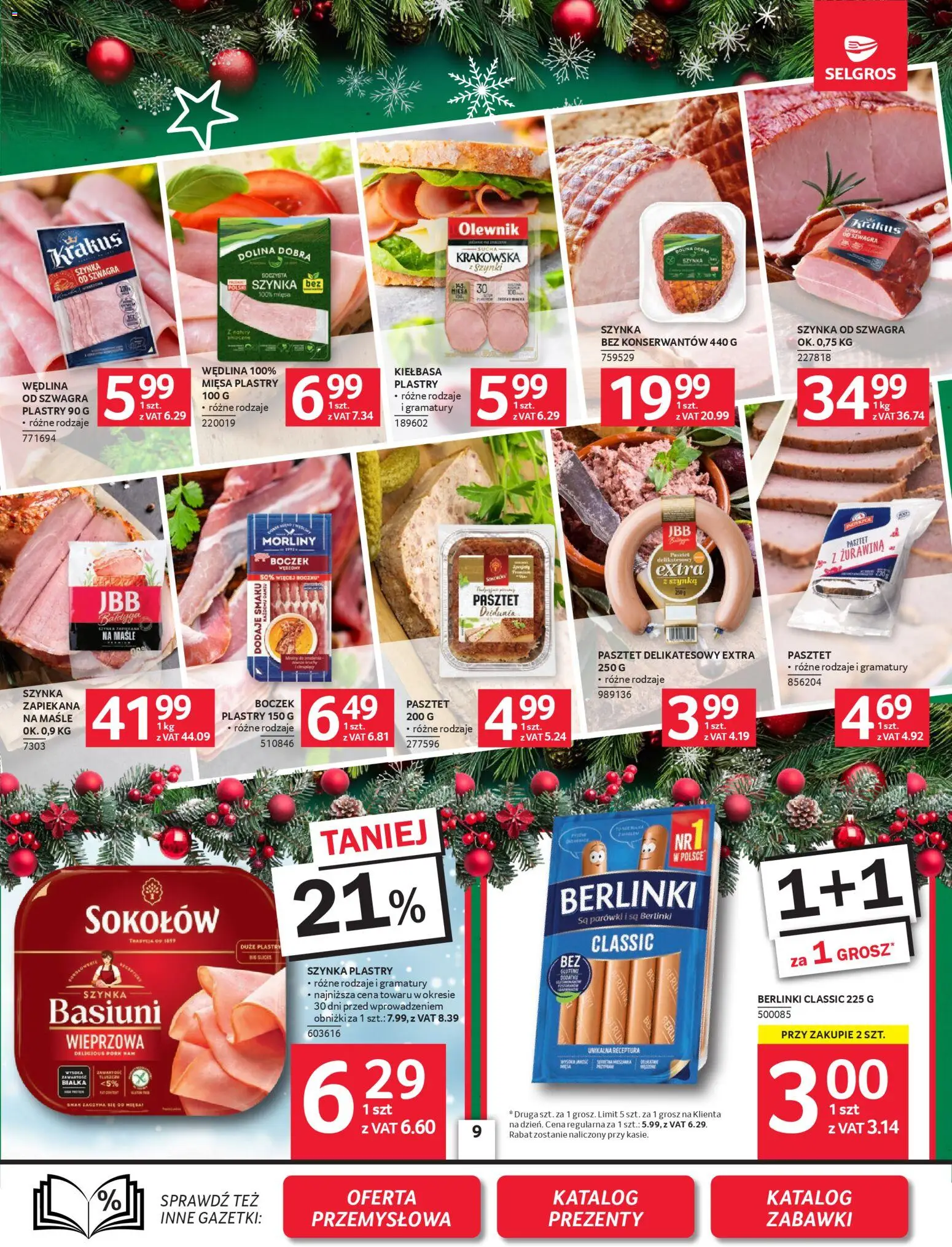 Selgros cash&carry Gazetka od 04.12.2025 | Strona: 9 | Produkty: Kiełbasa, Szynka, Boczek, Żurawina