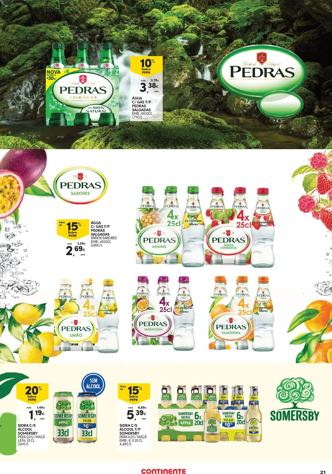 Continente - Açores: Como é bom saborear o verão │ válido de 07.08.2025 | Página: 21 | Produtos: Agua, Maça, Somersby, Água mineral