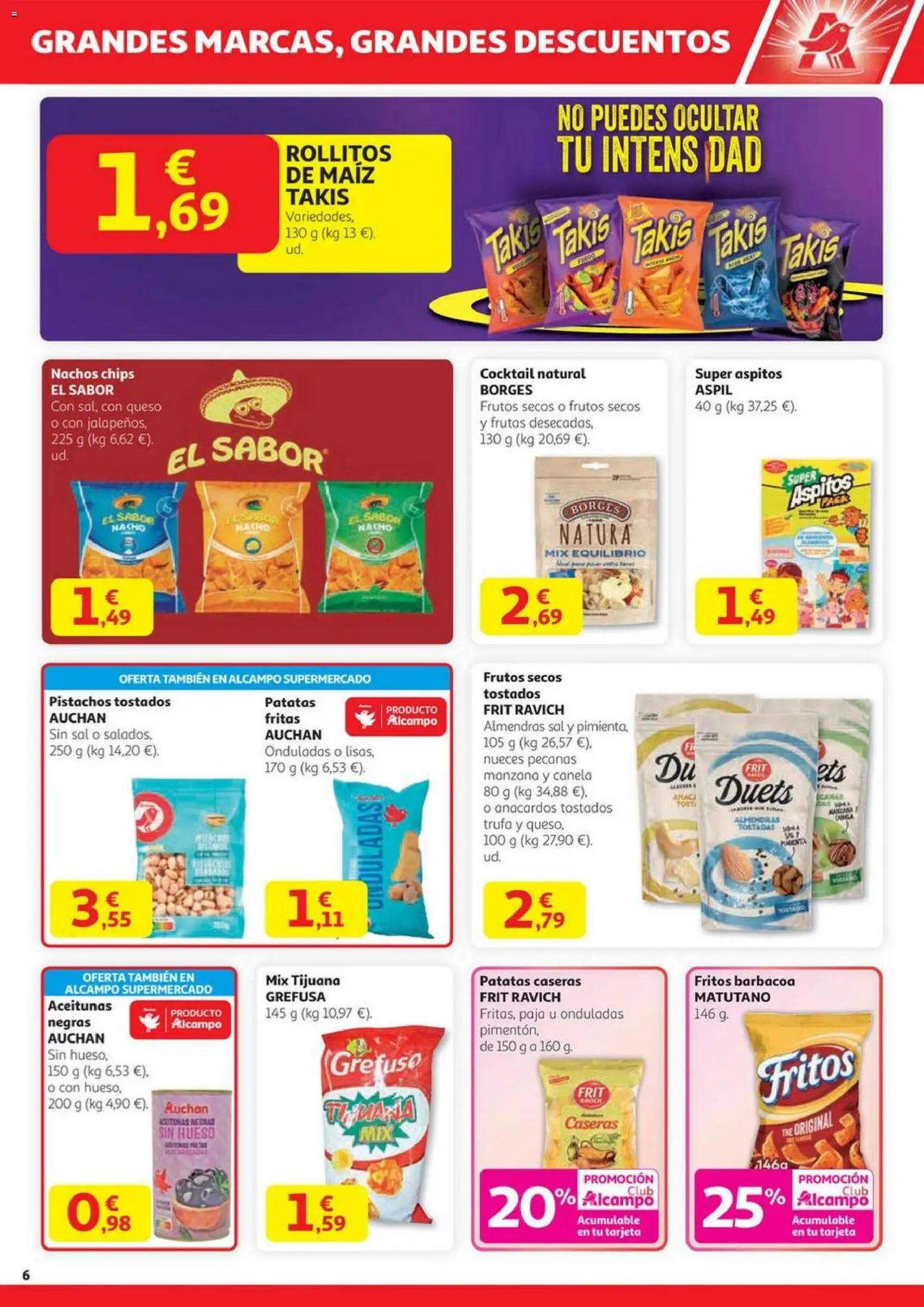 Alcampo - HG Madrid Unificado  │ válido desde el 23.10.2025 | Página: 6 | Productos: Καλτσάκια μισά, Frutos secos, Manzana, Κουνουπιέρα