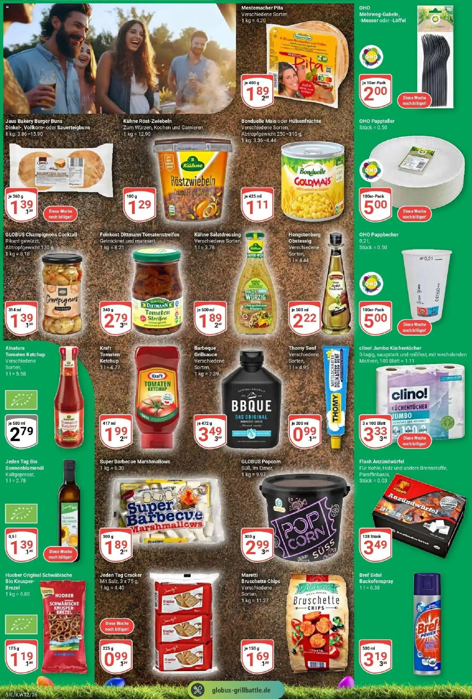 Globus prospekt Siegen	 – gültig ab 15.03.2026 | Seite: 4 | Produkte: Sonnenblumenol, Burger, Champignons, Ketchup