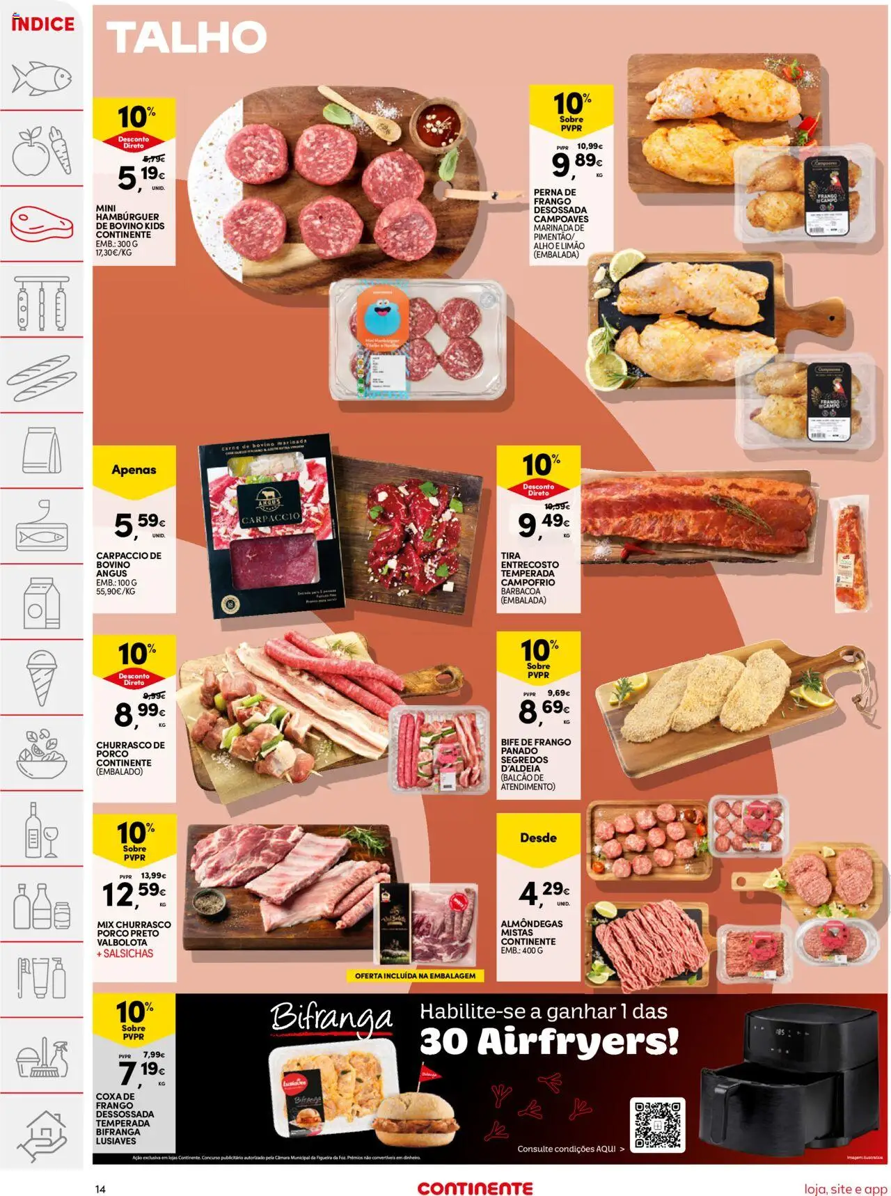 Continente folheto │ válido de 12.08.2025 | Página: 14 | Produtos: Frango, Hambúrguer, Carne