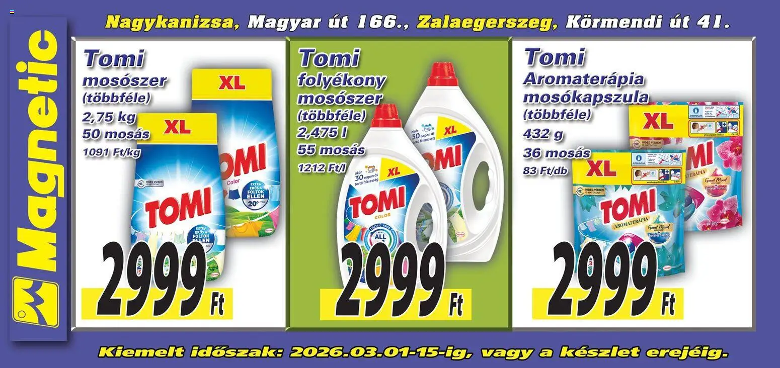 Magnetic akciós ujság - amely érvényes a következő dátumtól: 01.03.2026 | Oldal: 3 | Termékek: Mosókapszula, Mosószer