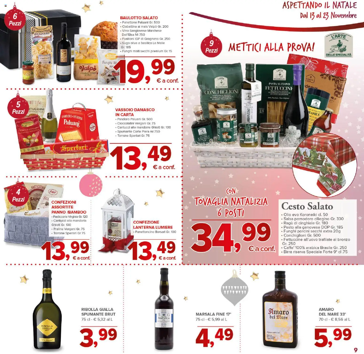 Volantino Todis del 13.11.2025 | Pagina: 9 | Prodotti: Olio, Pandoro, Ragú, Tovaglia