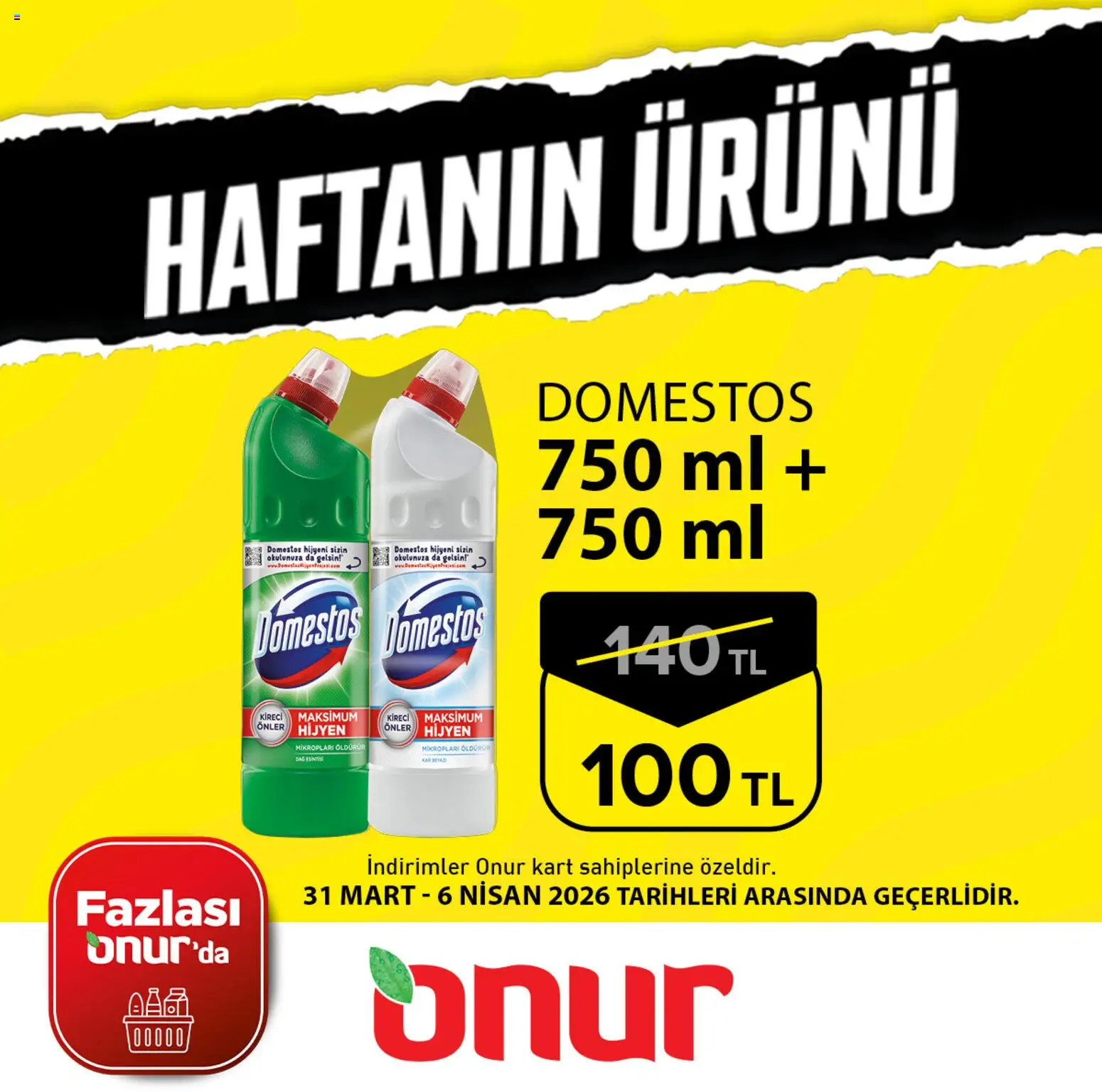 Onur Market - Haftanın Ürünü - 31.03.2026 tarihinden itibaren geçerlidir | Sayfa: 1