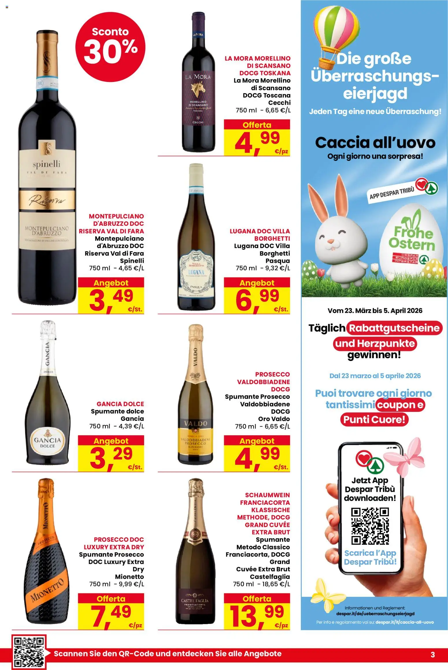 Volantino Despar del 26.03.2026 | Pagina: 3 | Prodotti: Prosecco, Spumante