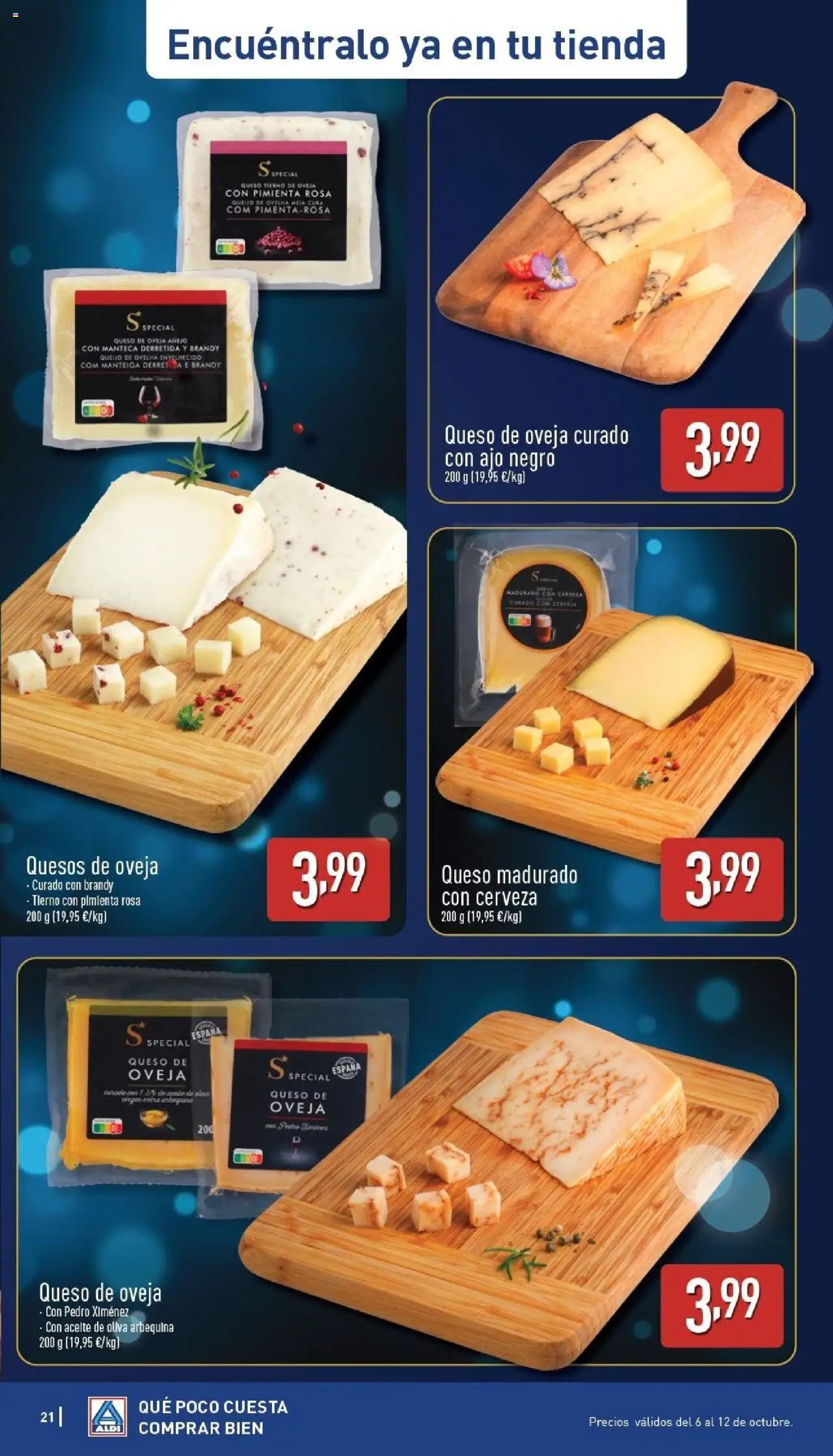 Aldi folleto Canarias │ válido desde el 06.10.2025 | Página: 21 | Productos: Queso, Cerveza, Aceite de oliva, Μαύρο πιπέρι