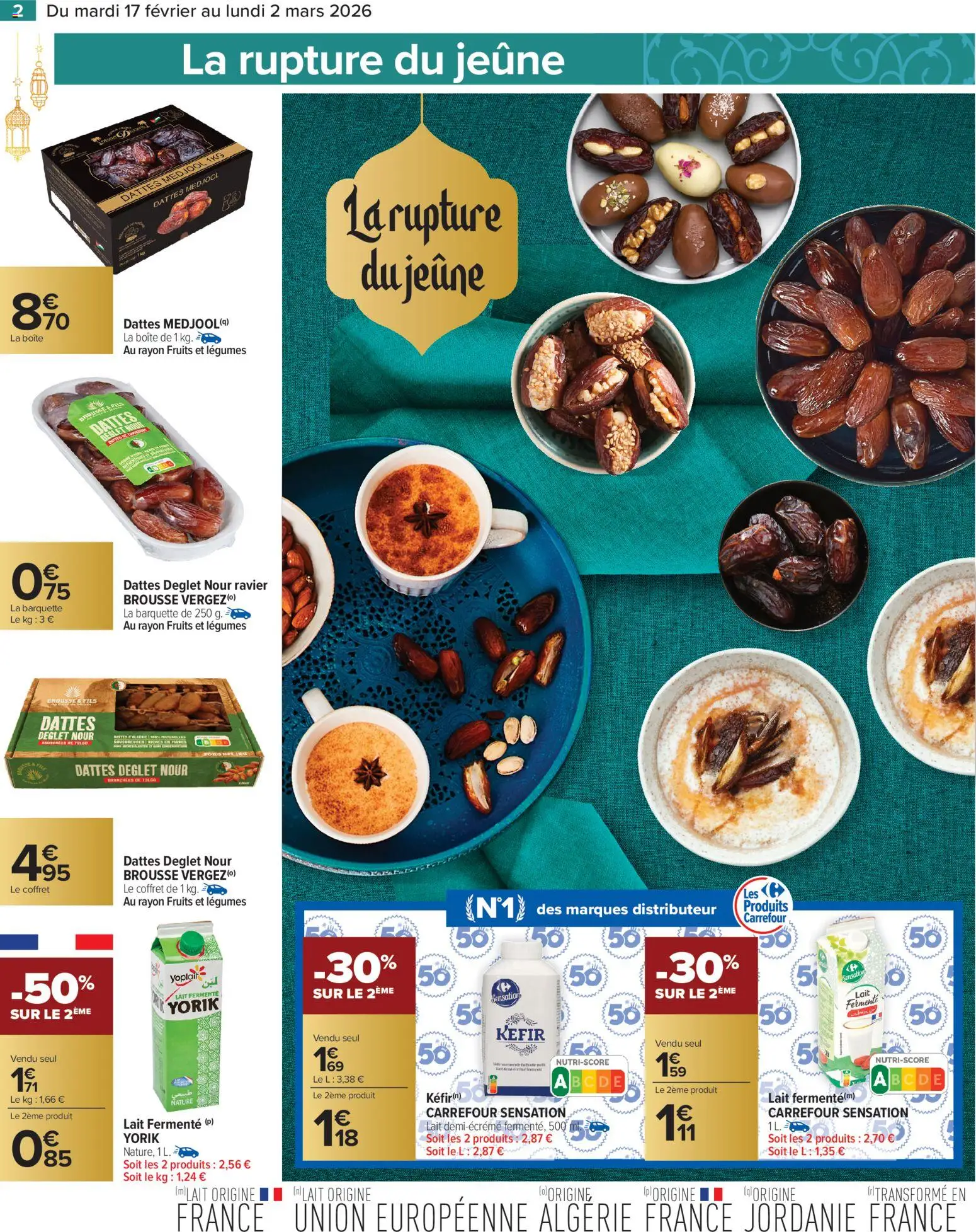 {H1} | Page: 2 | Produits: Dattes, Kefir, Lait