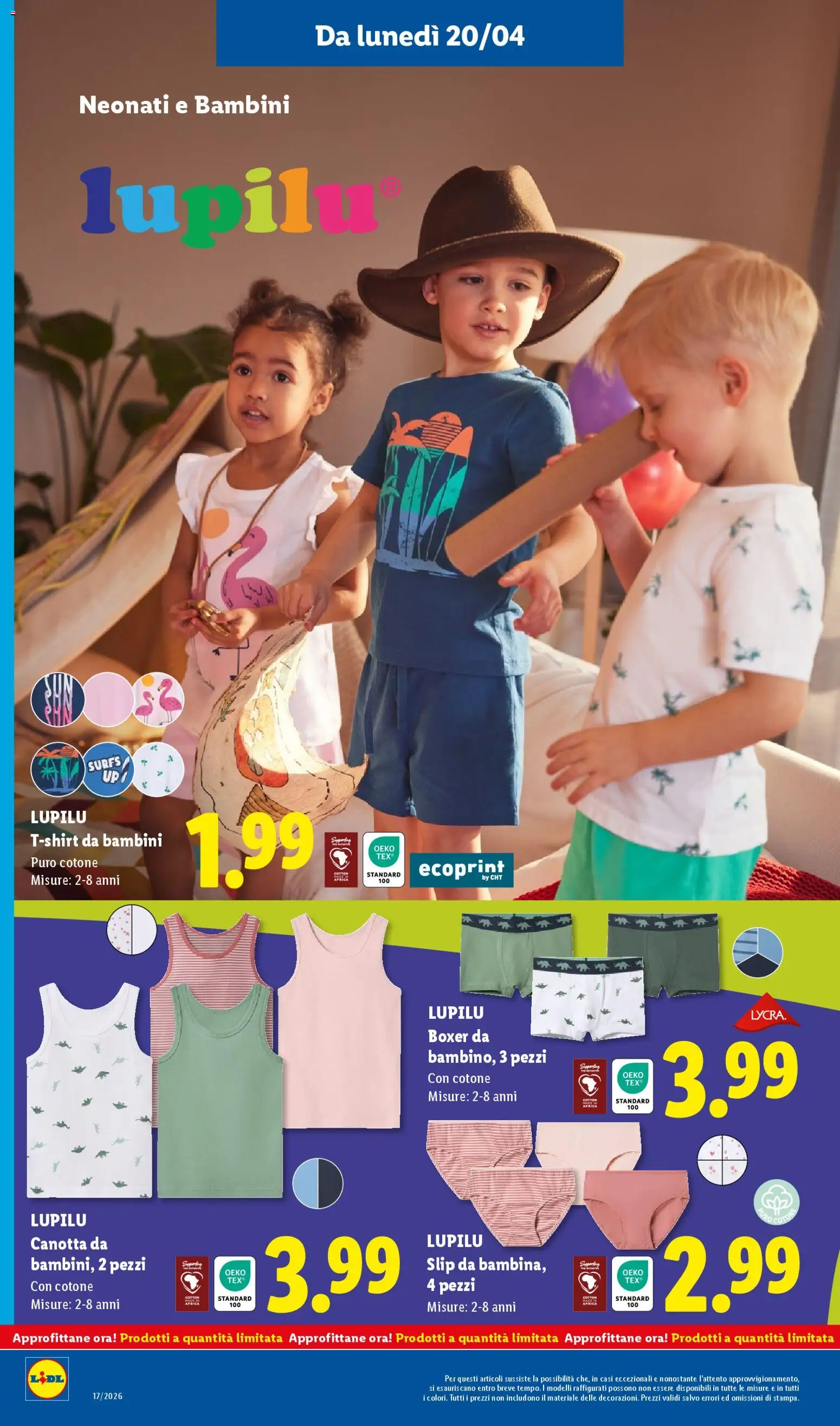 Volantino Lidl del 16.04.2026 | Pagina: 38 | Prodotti: Canotta, Slip, Boxer, T-shirt