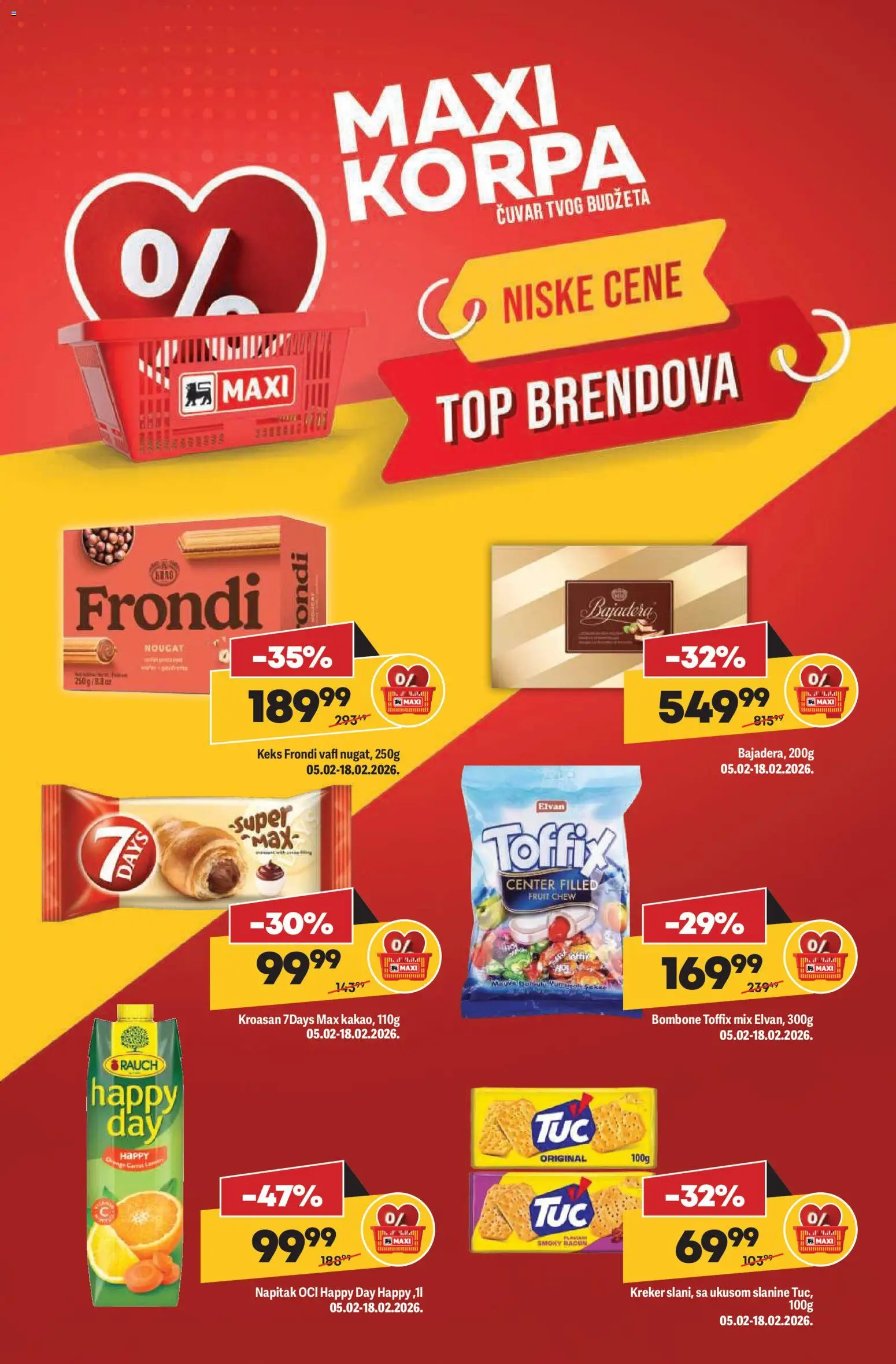 Maxi katalog - važi od 12.02.2026 | Strana: 2 | Proizvode: Bombone, Keks, 7days, Kroasan