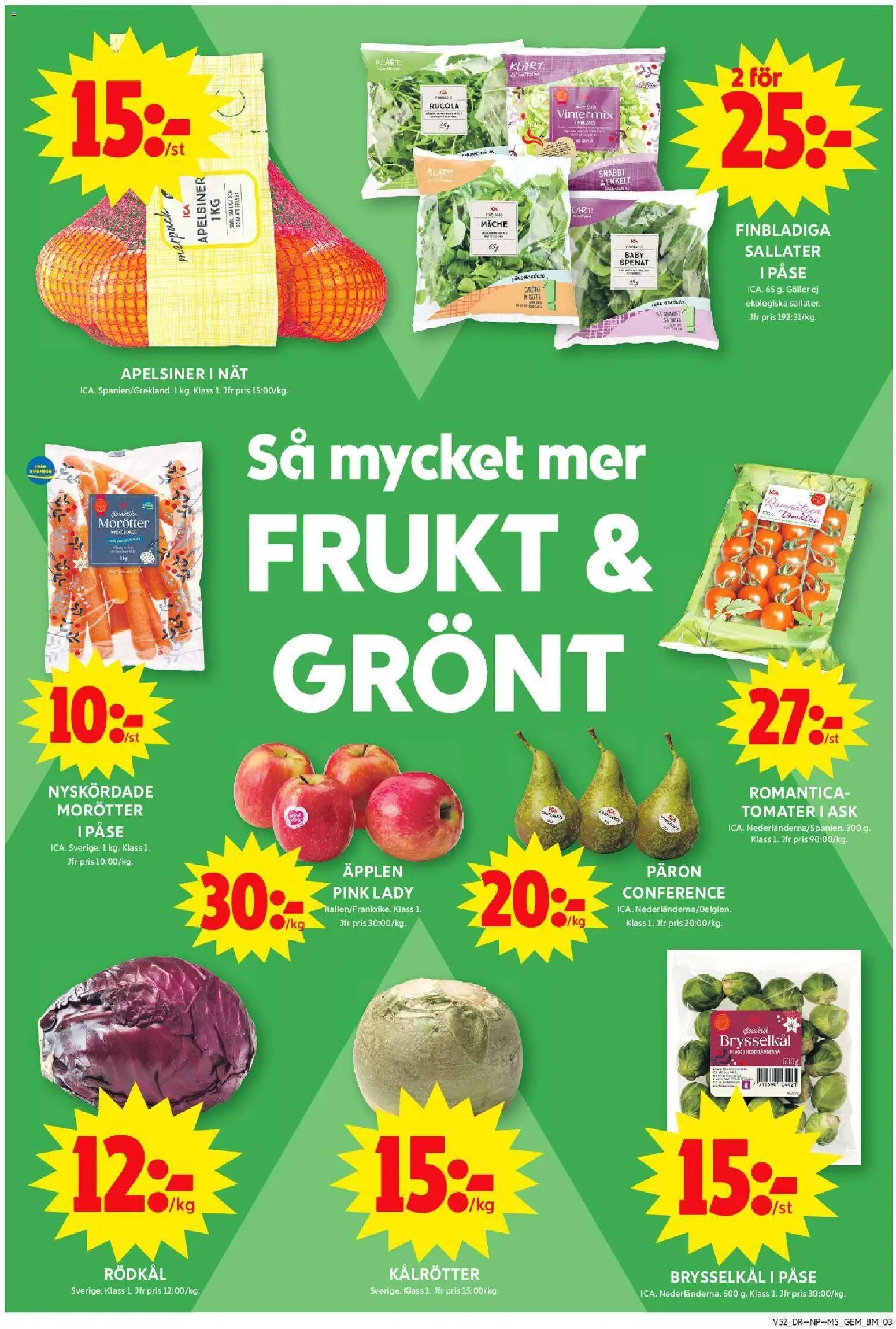 ICA Maxi reklamblad aktuell från 22.12.2025 | Sida: 3 | Produkter: Galler, Äpplen, Tomater, Rödkål
