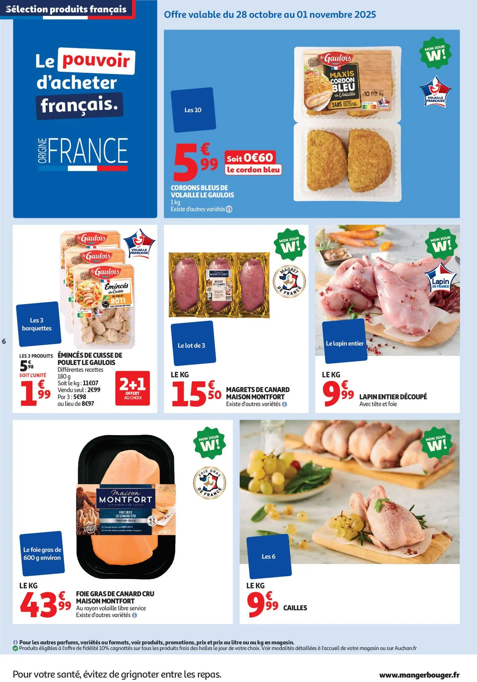 {H1} | Page: 6 | Produits: Foie Gras de Canard, Volaille, Cailles, Cordon bleu