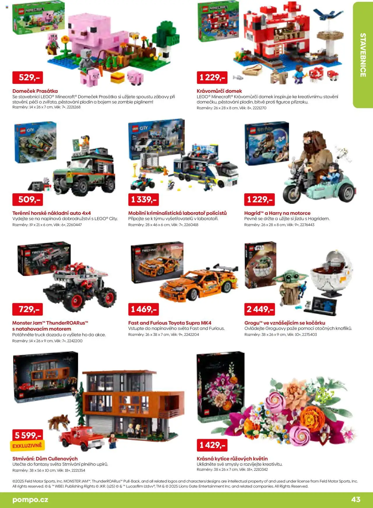POMPO katalog Léto 2025 od 16.05.2025 | Strana: 43 | Produkty: Monster, Stavebnice, Kytice