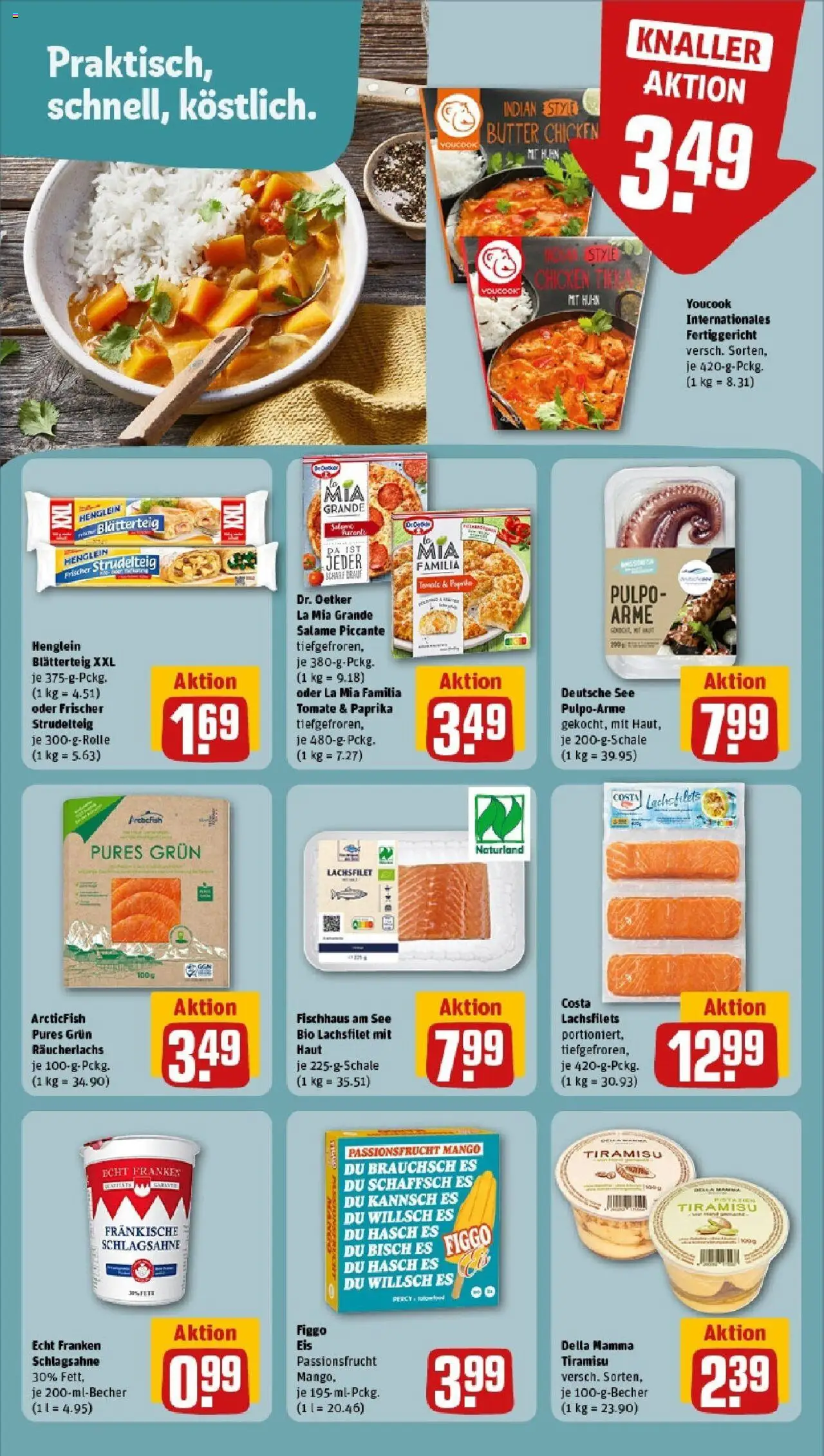 Rewe prospekt Massbach	 - gültig ab dem 08.06.2025 | Seite: 17 | Produkte: Schlagsahne, Räucherlachs, Pizza, Eis