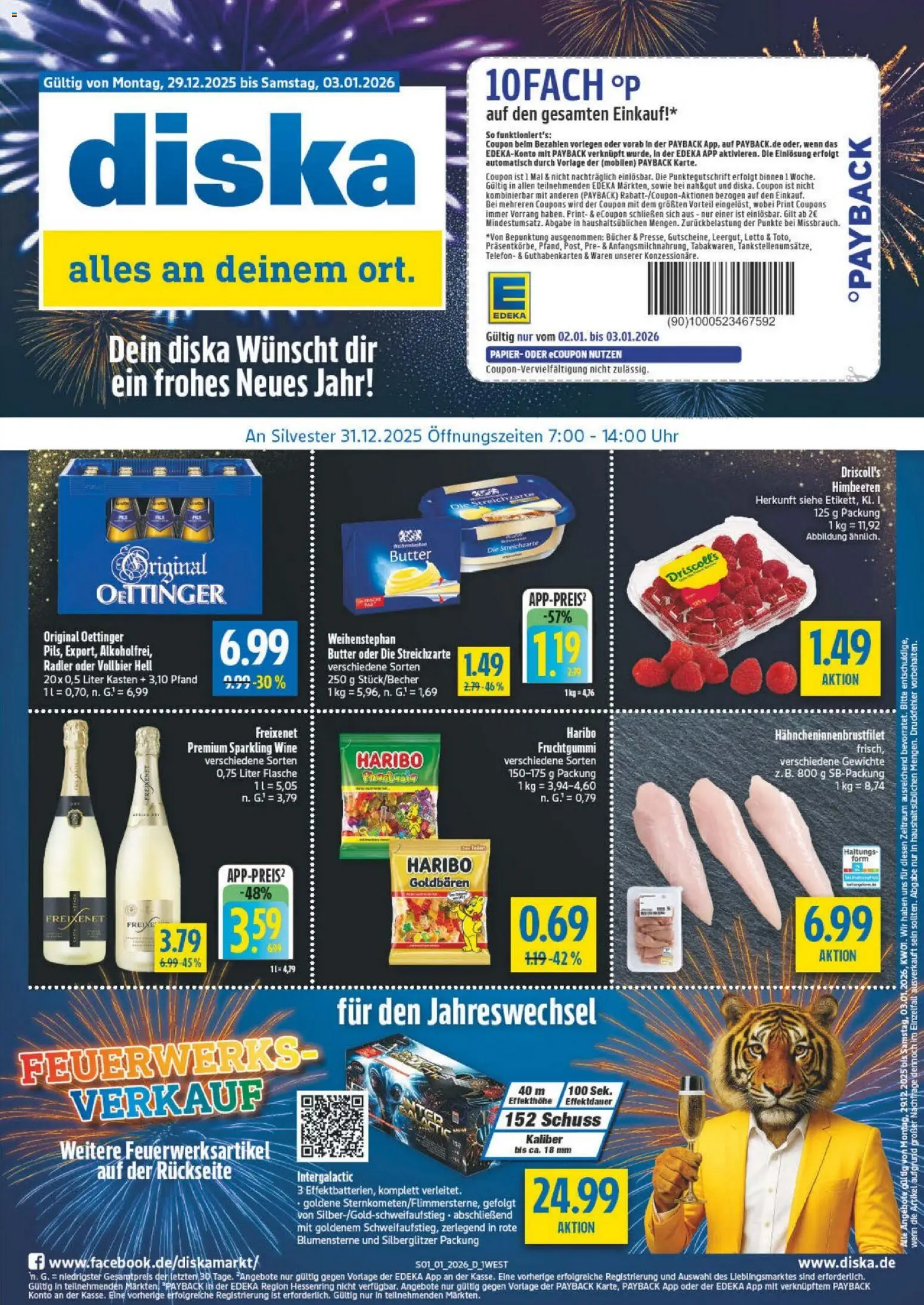 Diska - Diska Angebote Bayern KW01 – gültig ab 29.12.2025 | Seite: 1 | Produkte: Haribo, Freixenet, Oettinger, Uhr