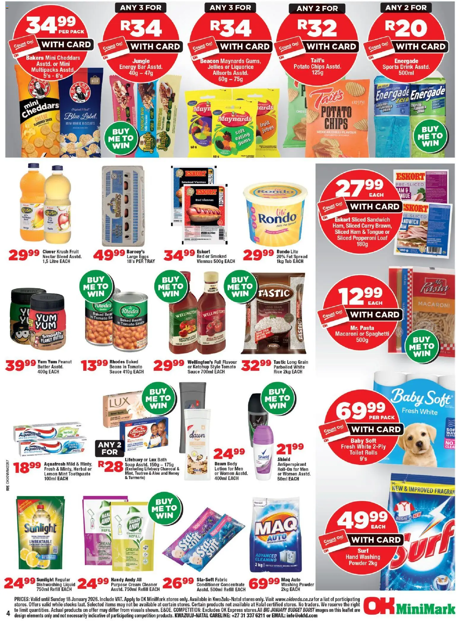 New OK Foods catalogue – valid from 05.01.2026 | Page: 4 | Products: Toilet, Conditioner, Sauce, Lemon
