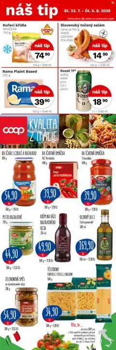 Konzum leták od 23.07.2025 | Strana: 4 | Produkty: Pivo, Těstoviny, Plech, Crema