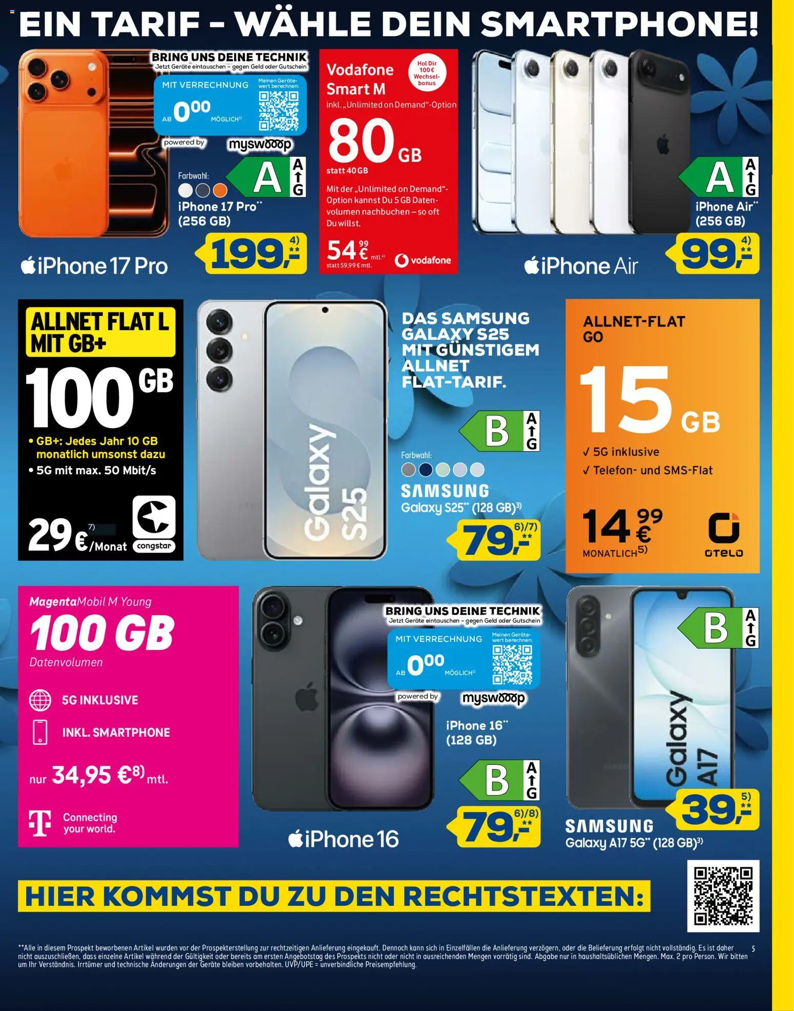 Euronics Technik in voller Blüte – gültig ab 28.02.2026 | Seite: 5 | Produkte: Samsung, Iphone, Telefon, Smartphone