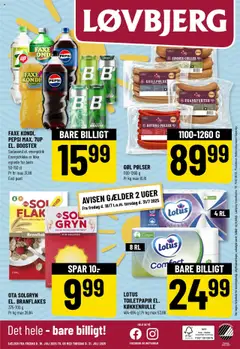 Løvbjerg Tilbudsavis gyldig fra 18.07.2025 | Side: 35 | Produkter: Pølser, Sodavand, Havregryn, Faxe Kondi