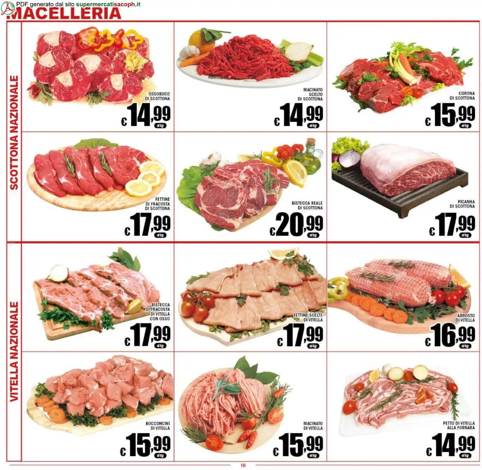 Volantino Sacoph del 17.04.2026 | Pagina: 10 | Prodotti: Arrosto, Ossobuco, Macinato