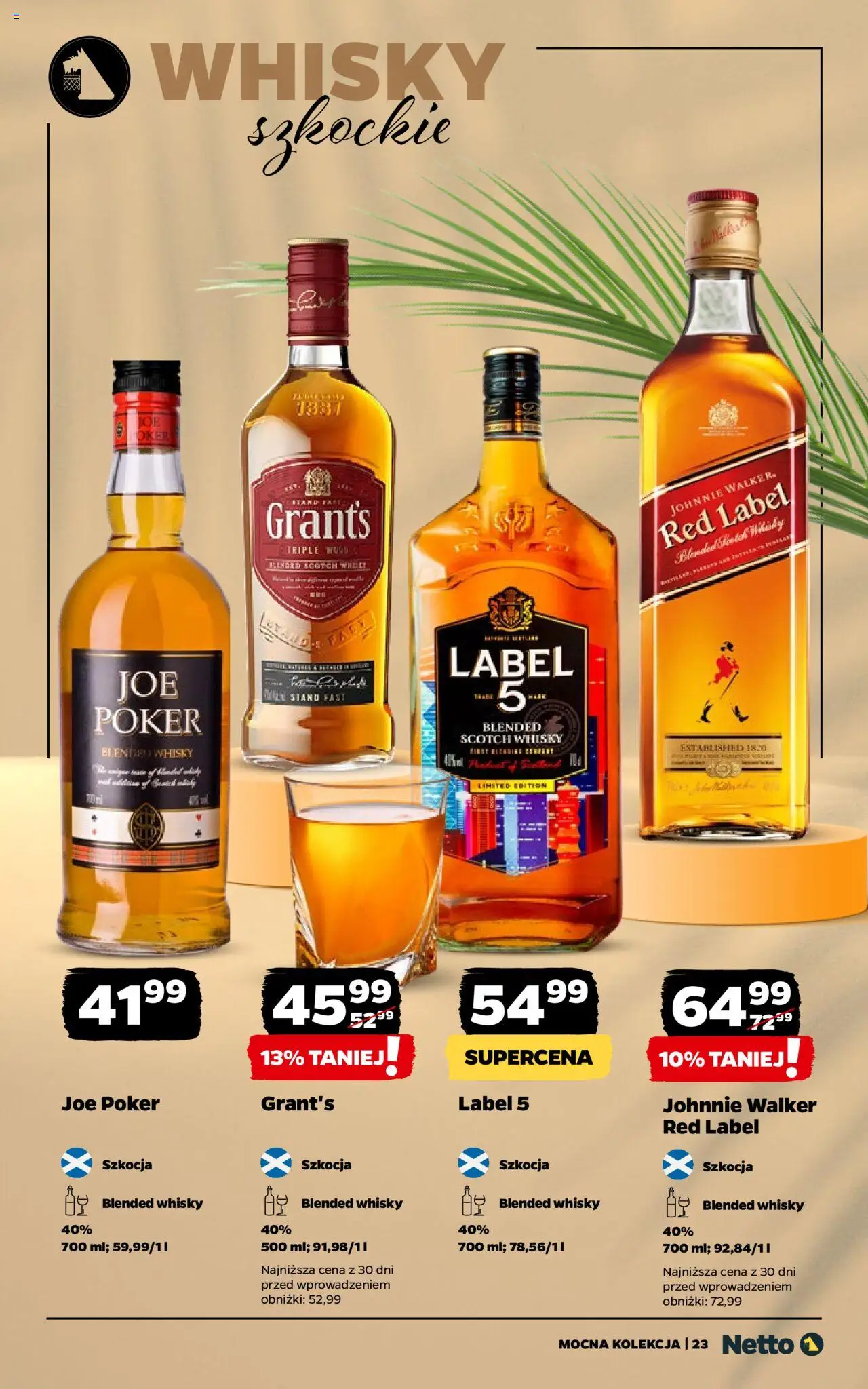 Netto gazetka - Mocna Kolekcja od 01.07.2025 | Strona: 23 | Produkty: Grant's, Red label, Whisky
