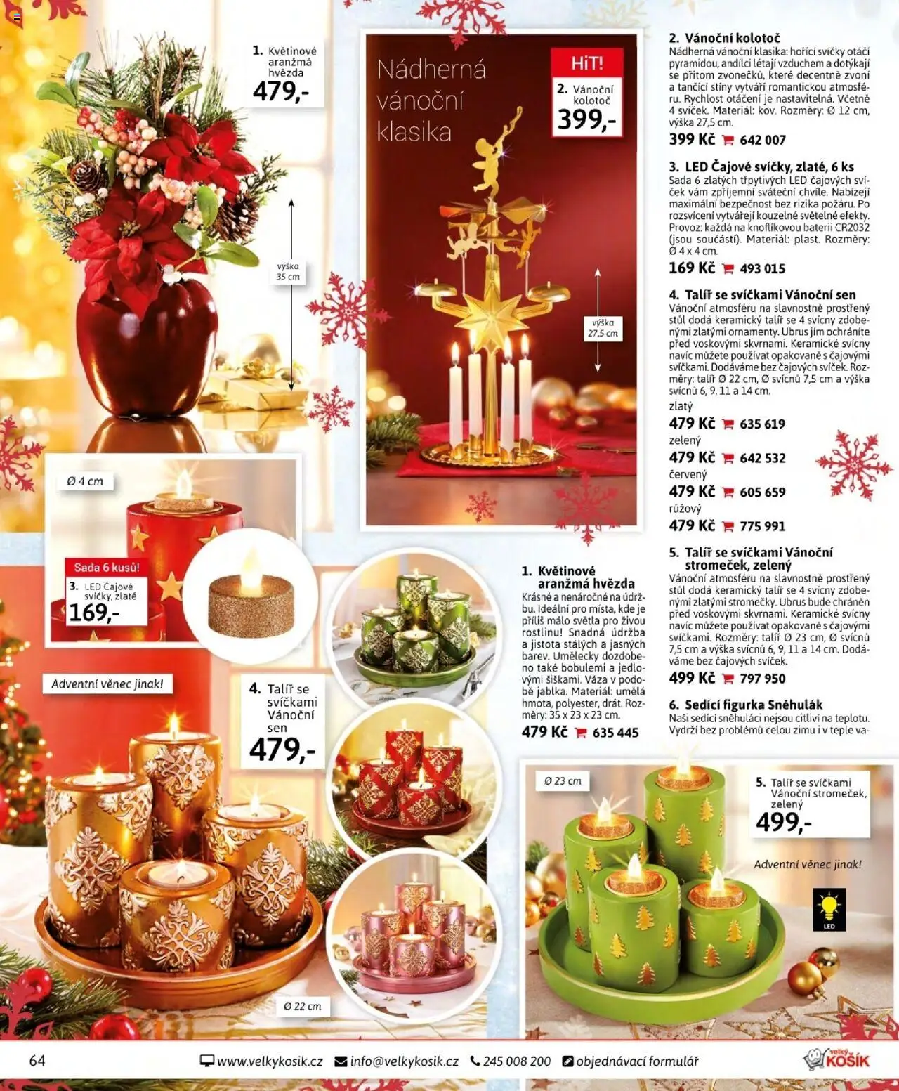 Velký Košík katalog říjen od 01.10.2025 | Strana: 64 | Produkty: Svícny, Svíčky, Ubrus, Váza
