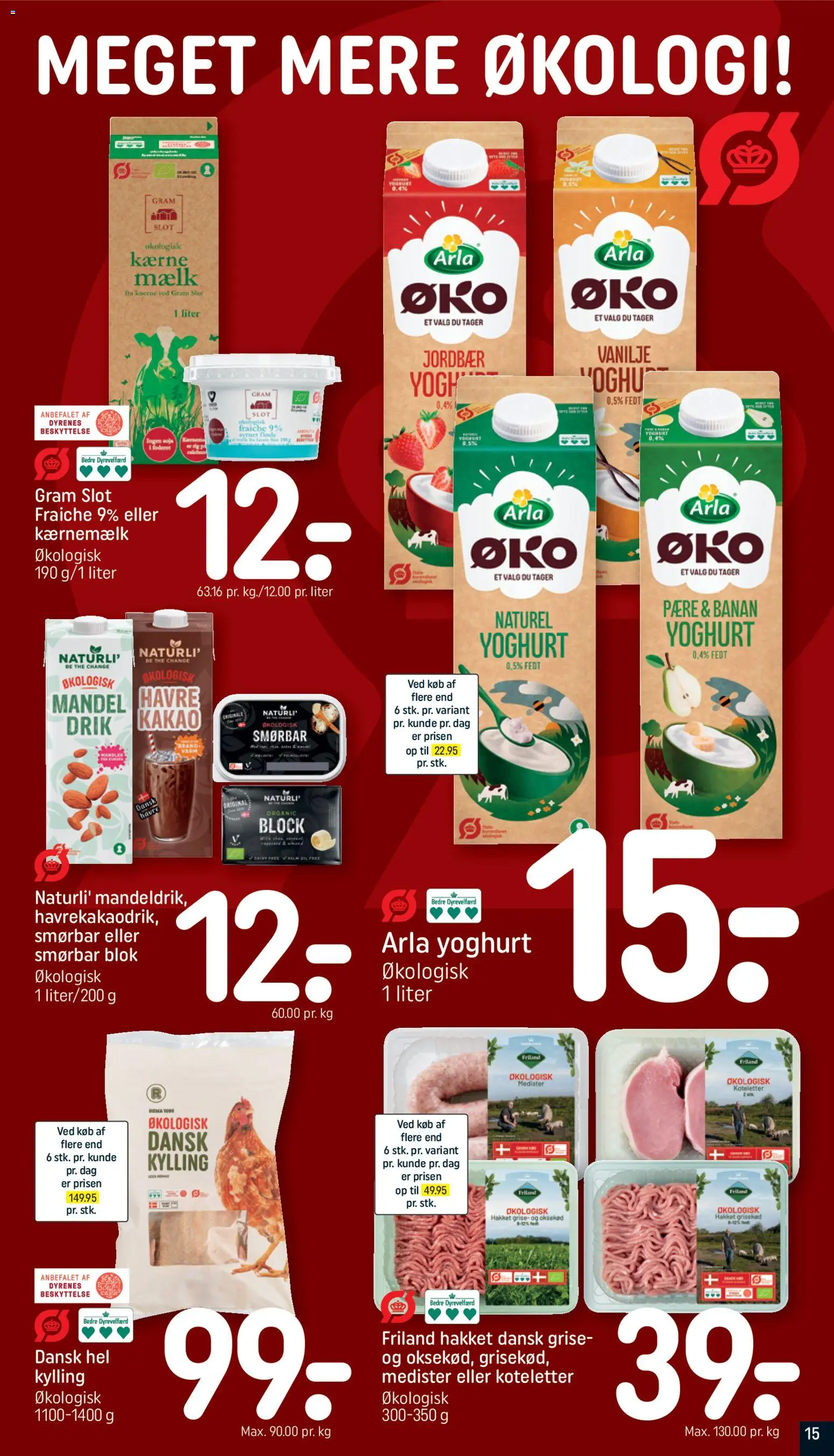 Rema 1000 tilbudsavis – gyldig fra 22.03.2026 | Side: 15 | Produkter: Koteletter, Jordbær, Kærnemælk, Vanilje