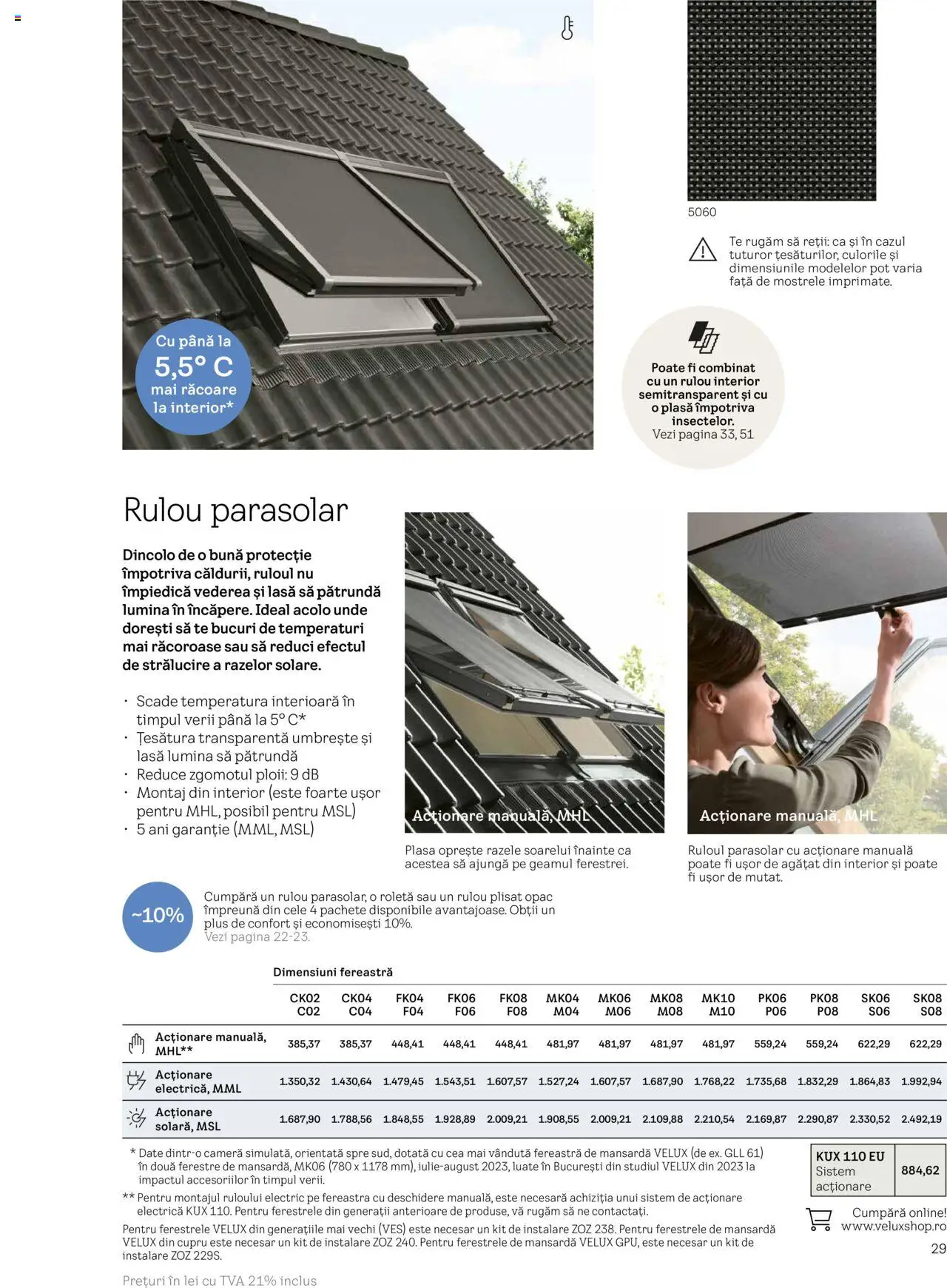 Velux catalog - Rulouri şi rolete – valabil de la 25.02.2025 | Pagină: 29 | Produse: Tavuk suyu, Cameră, Fereastră