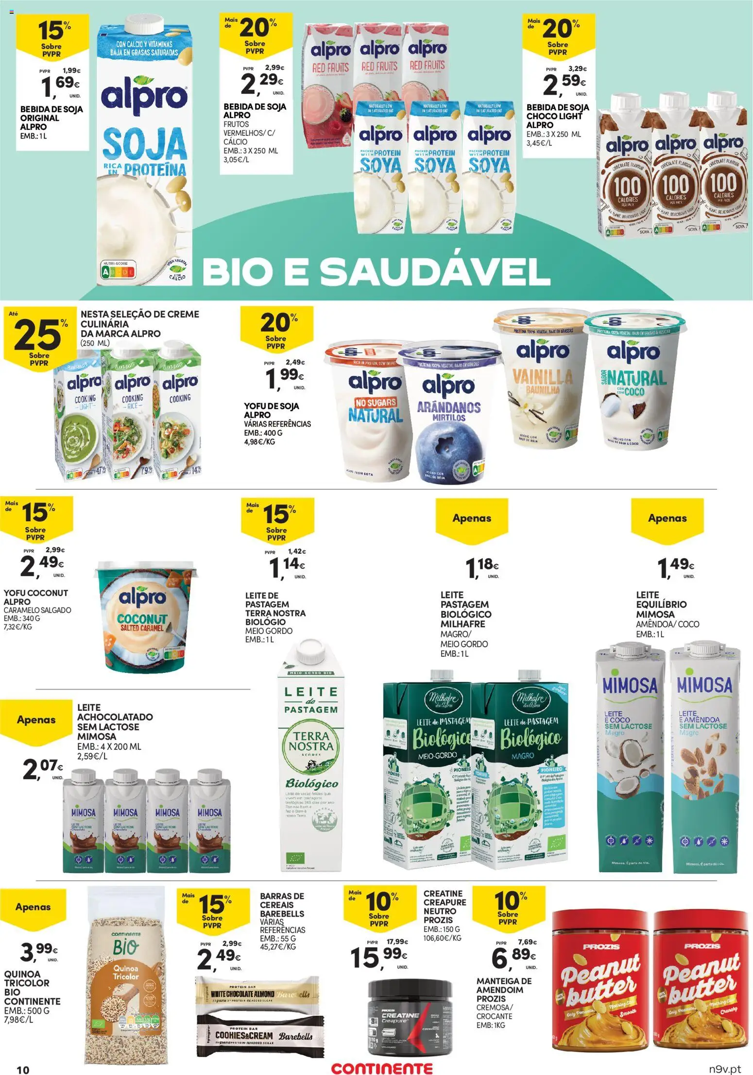 Continente - Açores │ válido de 19.03.2026 | Página: 10 | Produtos: Manteiga de amendoim, Quinoa, Cereais, Creme