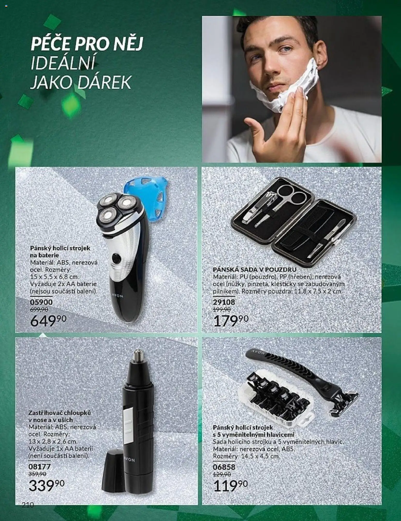 Avon Black Friday od 01.11.2025 | Strana: 210 | Produkty: Zastřihovač chloupků v nose, Zastřihovač, Holicí strojek, Baterie