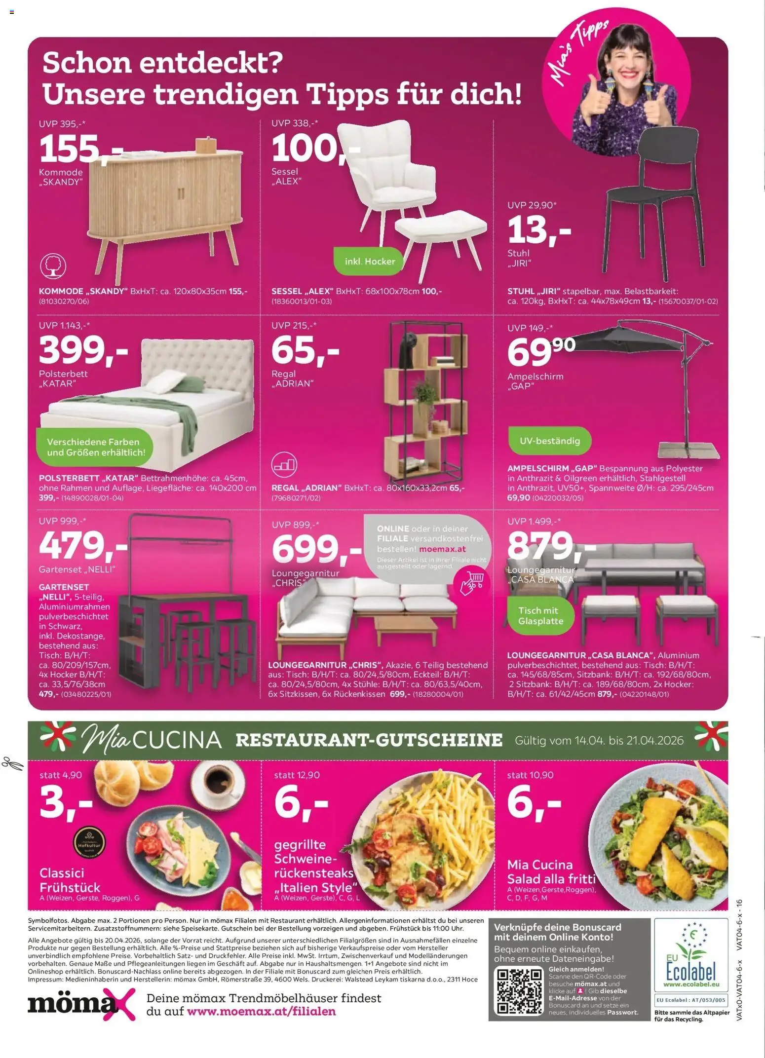 Mömax Ansfelden, Bruck An Der Mur, Villach gültig ab 14.04.2026 | Seite: 16 | Produkte: Kommode, Sessel, Regal, Stuhl
