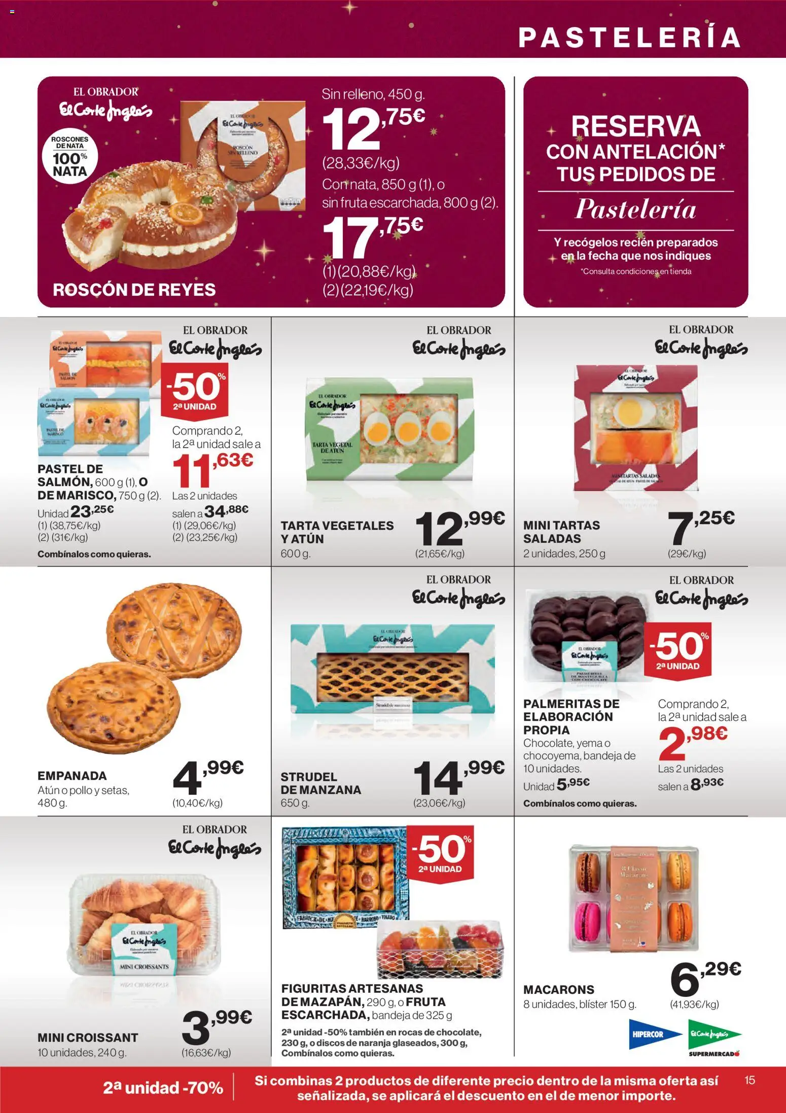 Hipercor catálogo │ válido desde el 18.12.2025 | Página: 15 | Productos: Croissant, Manzana, Bandeja