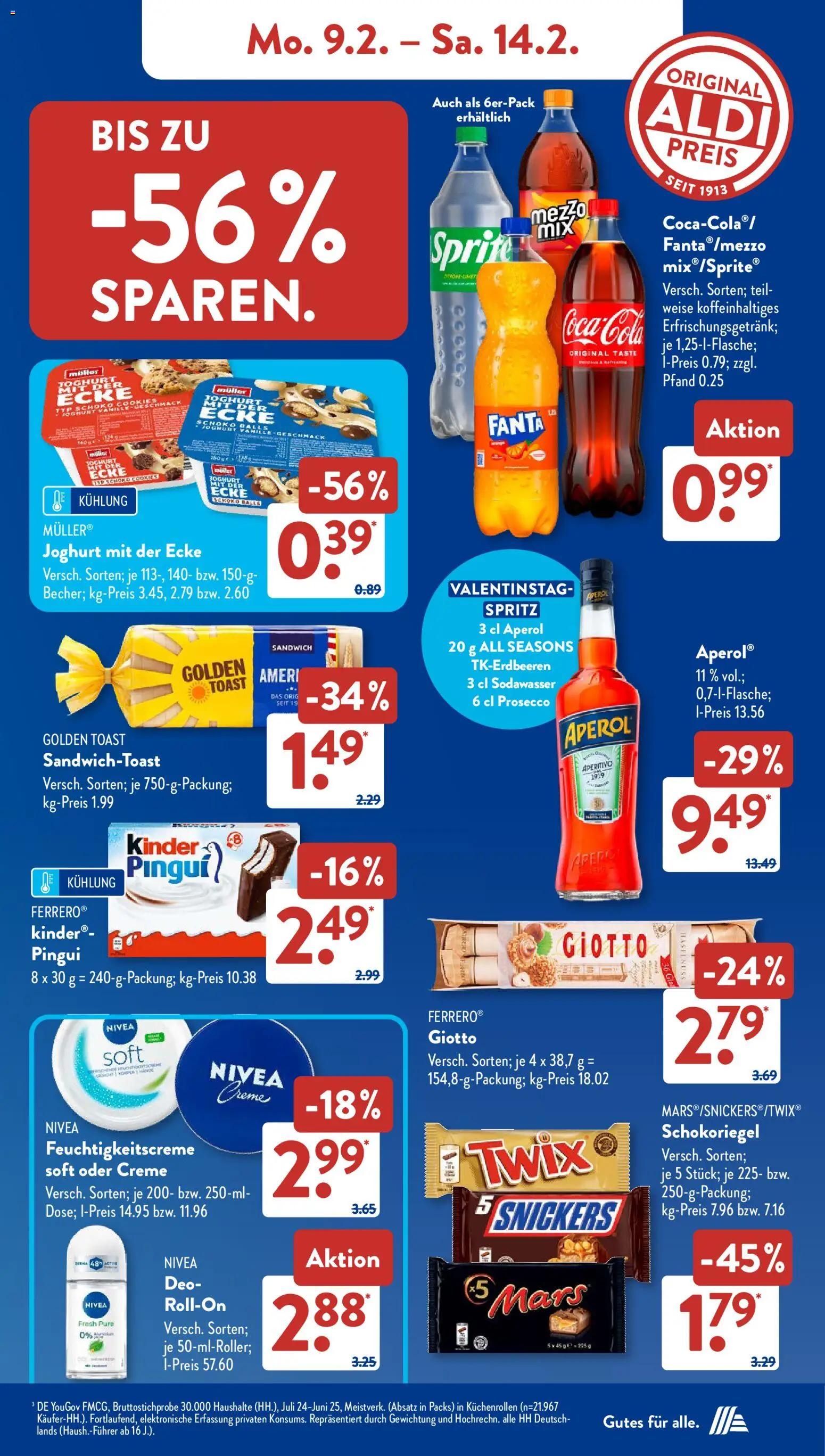 Aldi Süd Prospekt 	 – gültig ab 09.02.2026 | Seite: 9 | Produkte: Belavi, Blumen, Champignons, Lavendel