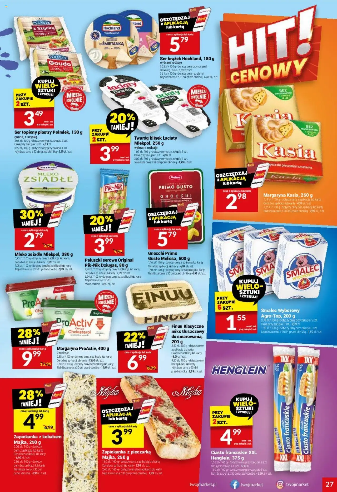 Twój Market Gazetka od 20.08.2025 | Strona: 27 | Produkty: Ciasto francuskie, Paluszki, Ser, Twaróg