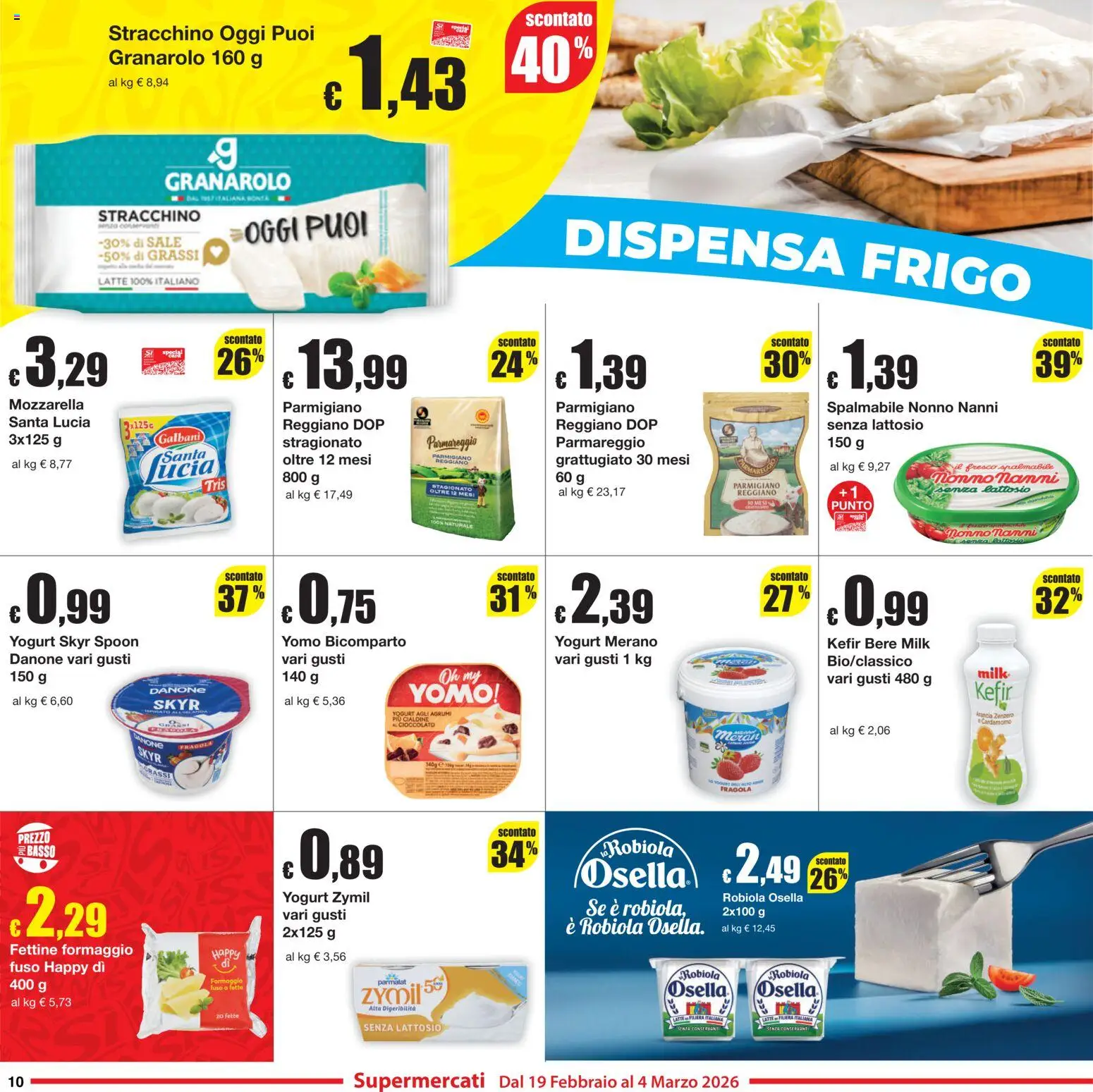 Volantino Sì con Te del 19.02.2026 | Pagina: 10 | Prodotti: Cioccolato, Formaggio, Agrumi, Stracchino