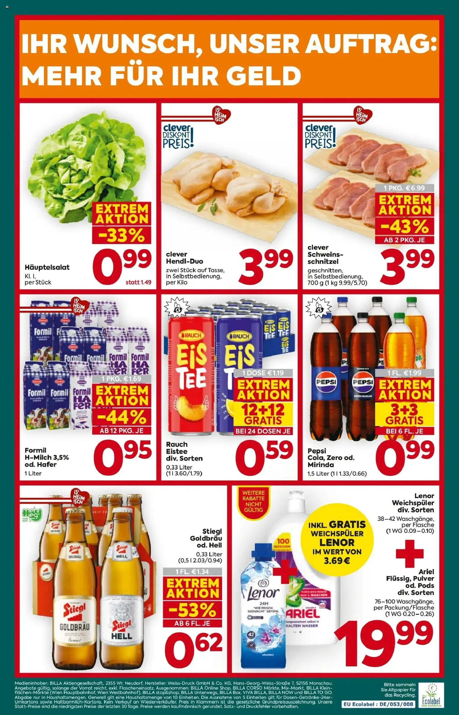 Billa Plus Flugblatt - Tirol gültig ab 19.03.2026 | Seite: 20 | Produkte: Wasser, Weichspüler