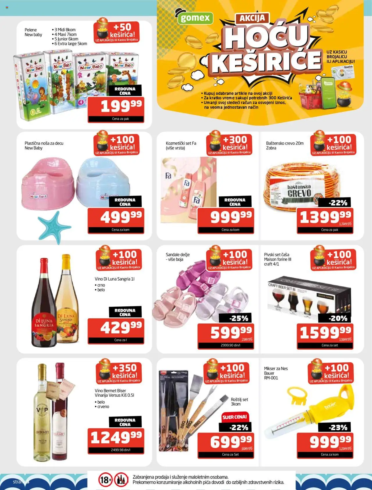 Gomex katalog - važi od 09.06.2025 | Strana: 5 | Proizvode: Mikser, Vino, Pelene, Sandale