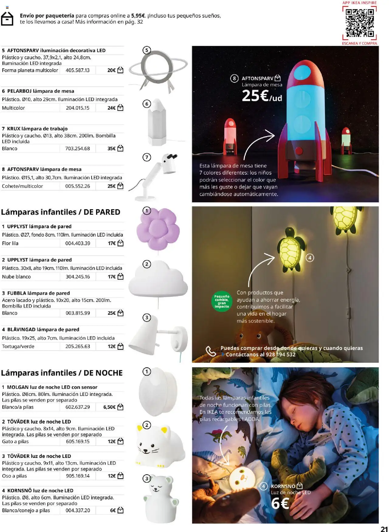 Catálogo IKEA Iluminación │ válido desde el 06.02.2025 | Página: 21 | Productos: Lámpara de pared, Bombilla, Mesa, Lámpara