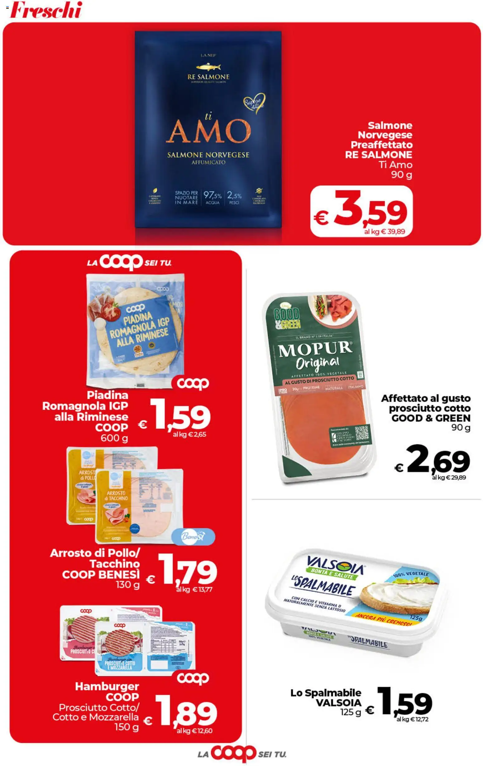 Volantino COOP del 28.04.2026 | Pagina: 15 | Prodotti: Salmone affumicato, Salmone, Acqua, Prosciutto