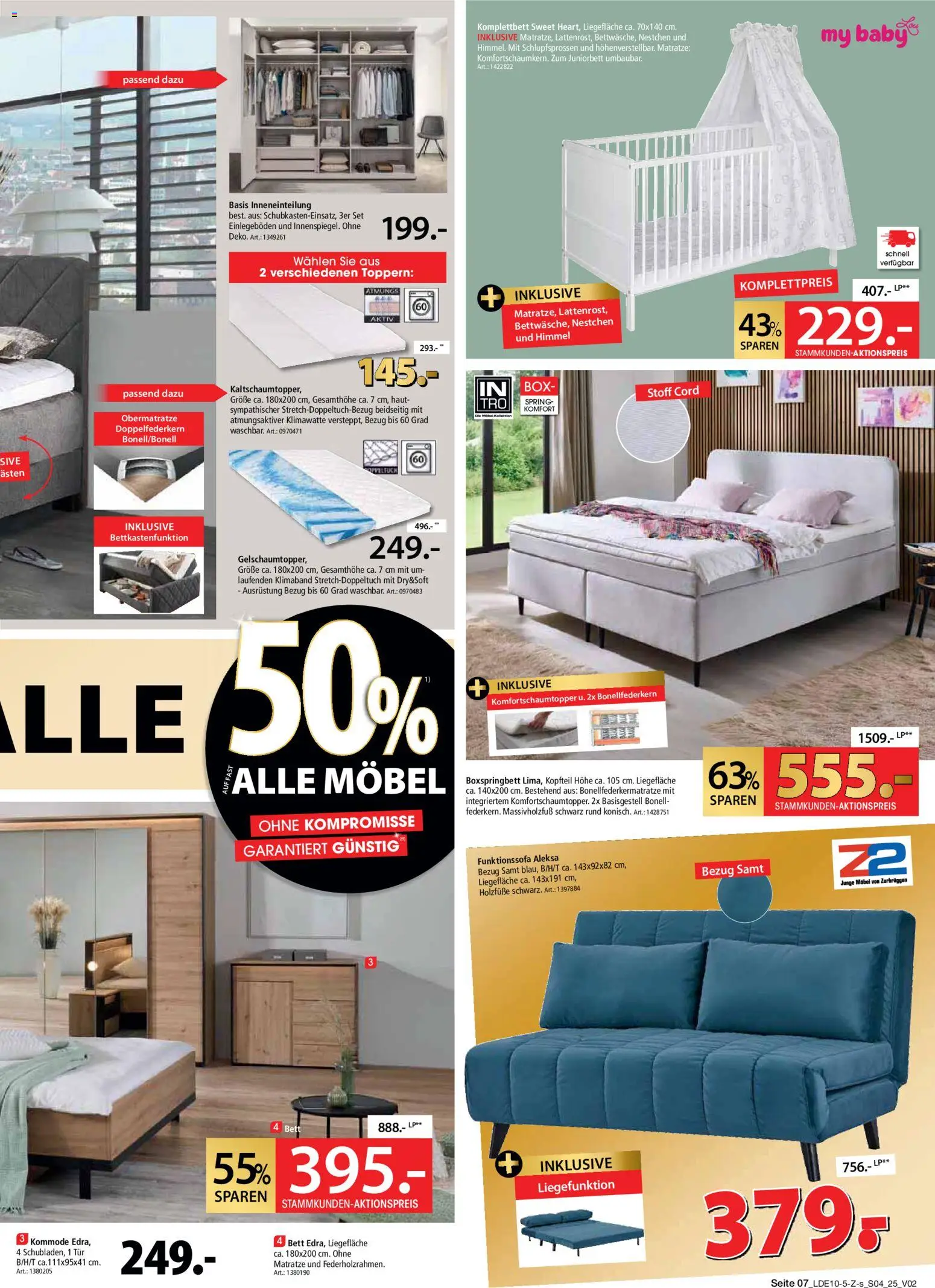 Zurbrüggen Personalrabatt für alle – gültig ab 03.11.2025 | Seite: 7 | Produkte: Bett, Matratze, Box, Tür