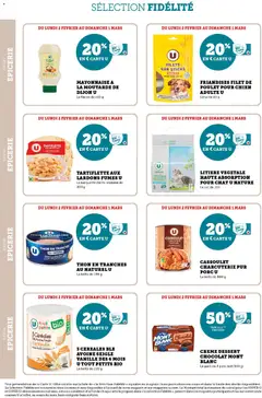 Super U - Prévisualisation de Super U - Ma sélection Carte U février valide à partir de 02.02.2026 | Page: 22 | Produits: Pêche, Litière, Tartiflette, Crème