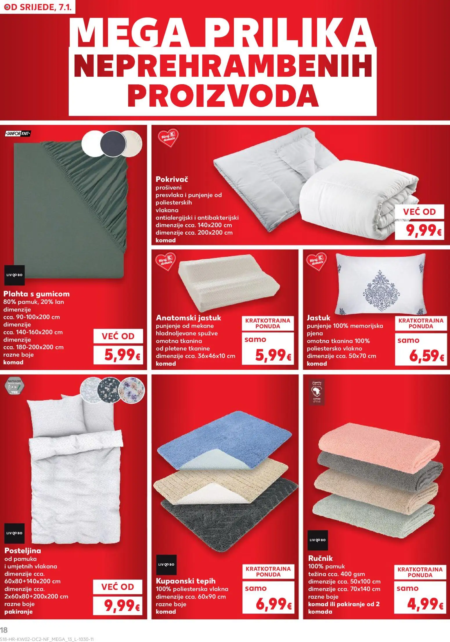 Kaufland katalog | vrijedi od 07.01.2026 | Stranica: 18 | Proizvodi: Pokrivač, Tepih, Plahta, Posteljina