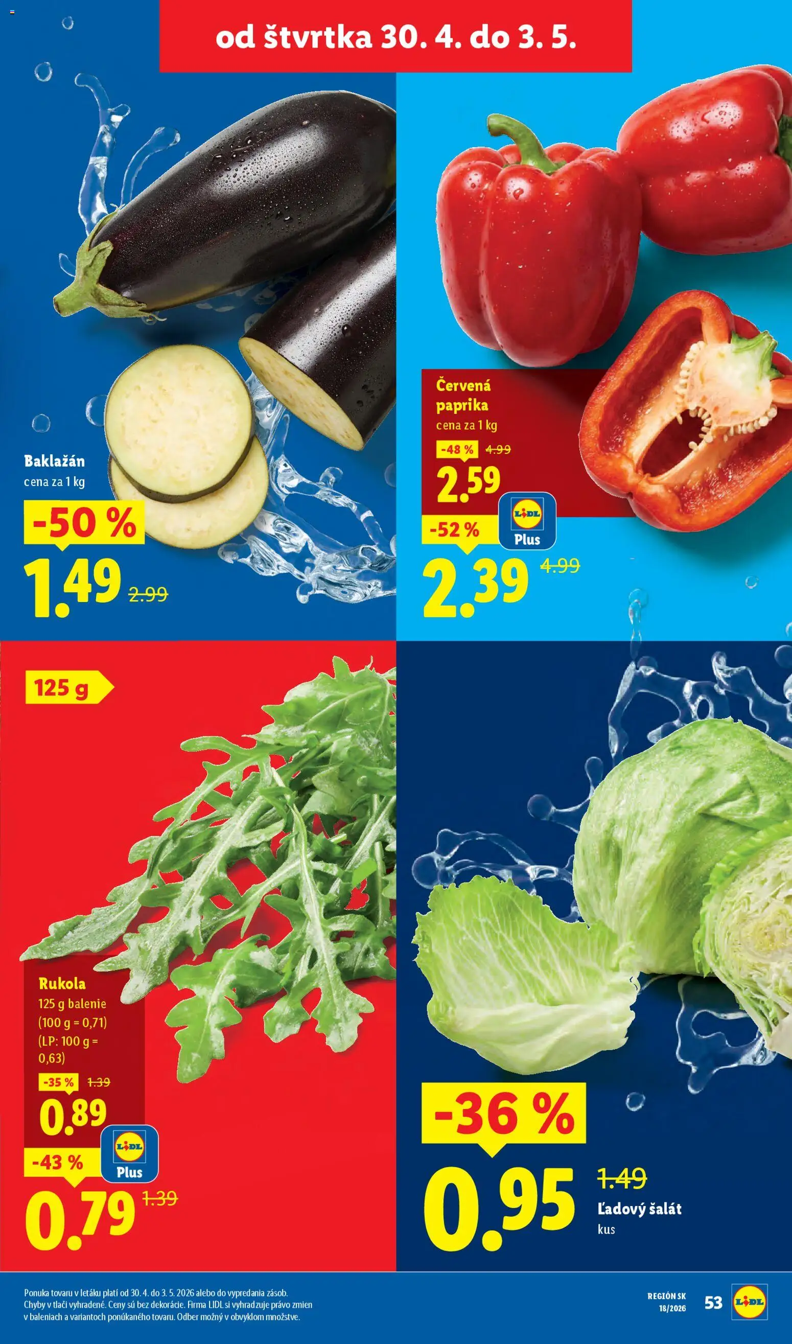 Nové Lidl akcie – leták je platný od 27.04.2026 | Strana: 53 | Produkty: Paprika, Šalát, Červená paprika