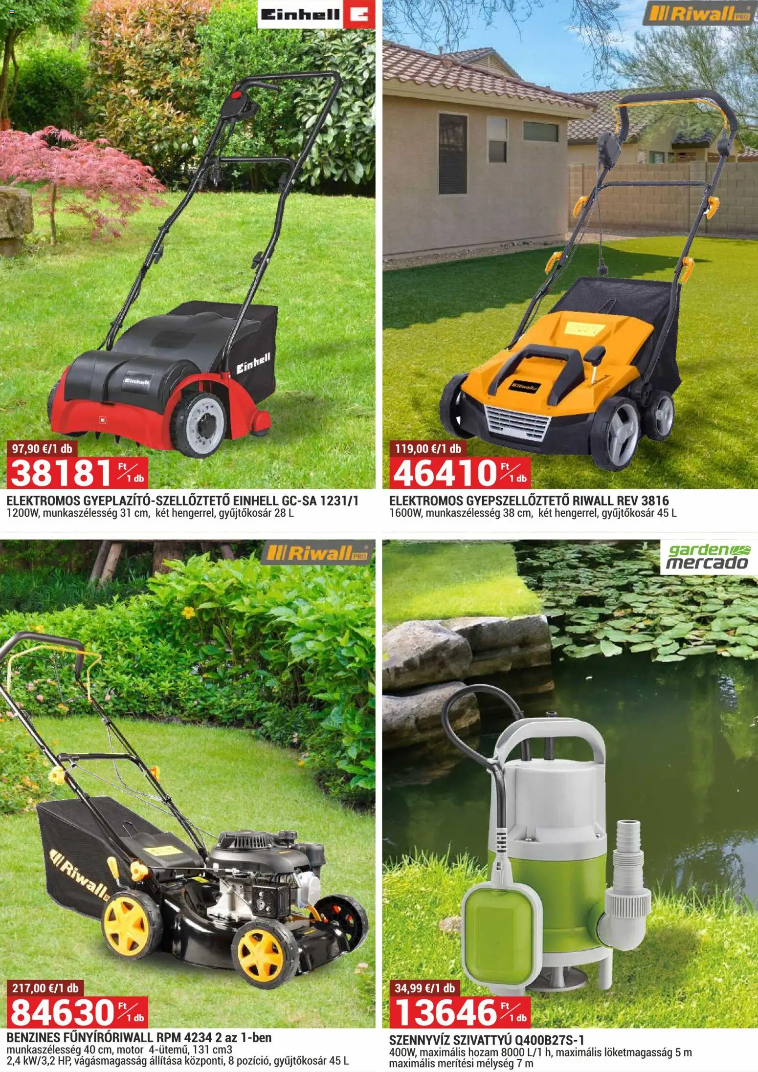 Merkury Market akciós ujság - amely érvényes a következő dátumtól: 01.03.2026 | Oldal: 3 | Termékek: Gyepszellőztető, Szivattyú, Szennyvíz szivattyú