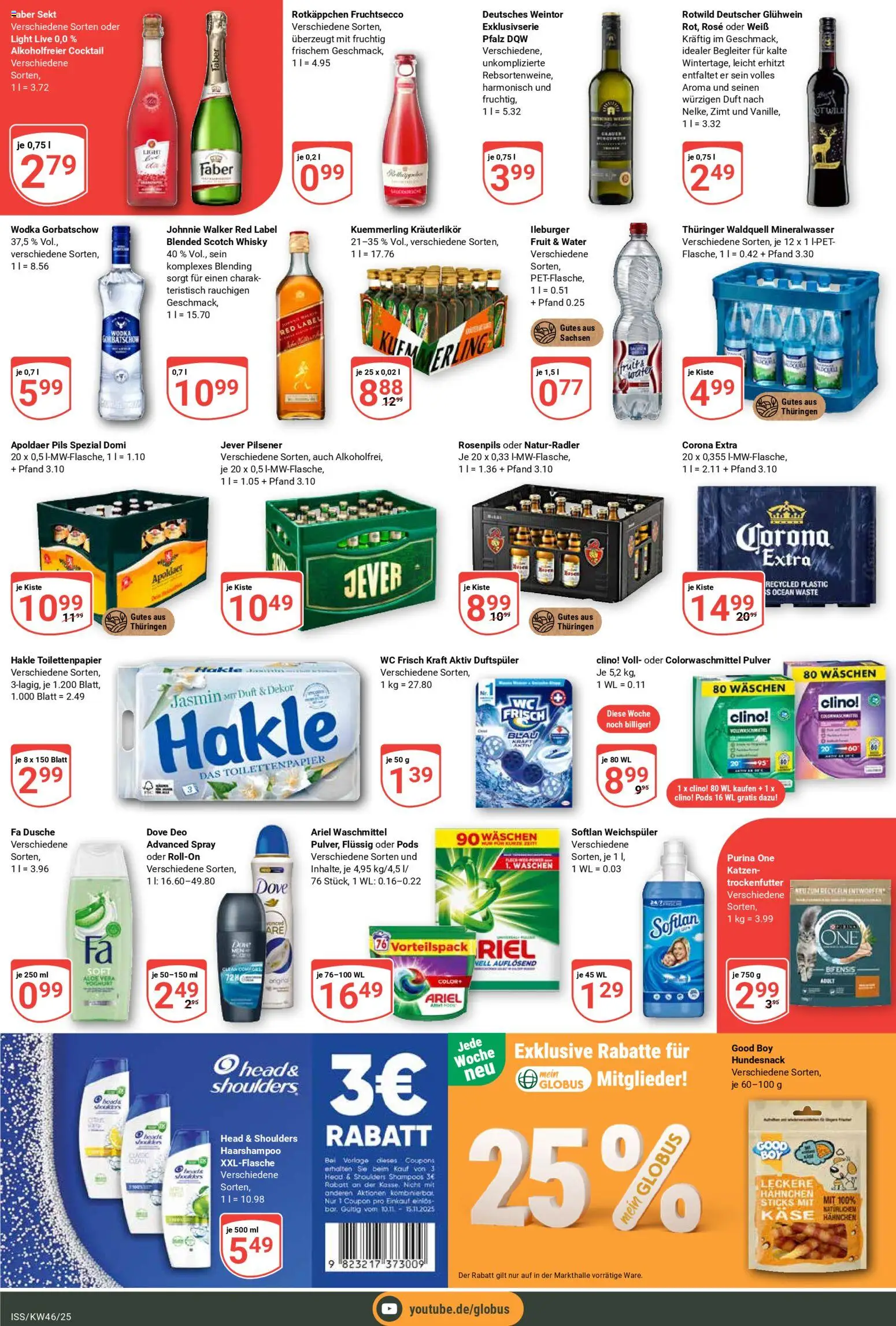 Globus - Black Friday – gültig ab 10.11.2025 | Seite: 3 | Produkte: Whisky, Head & shoulders, Fruchtsecco, Wodka gorbatschow