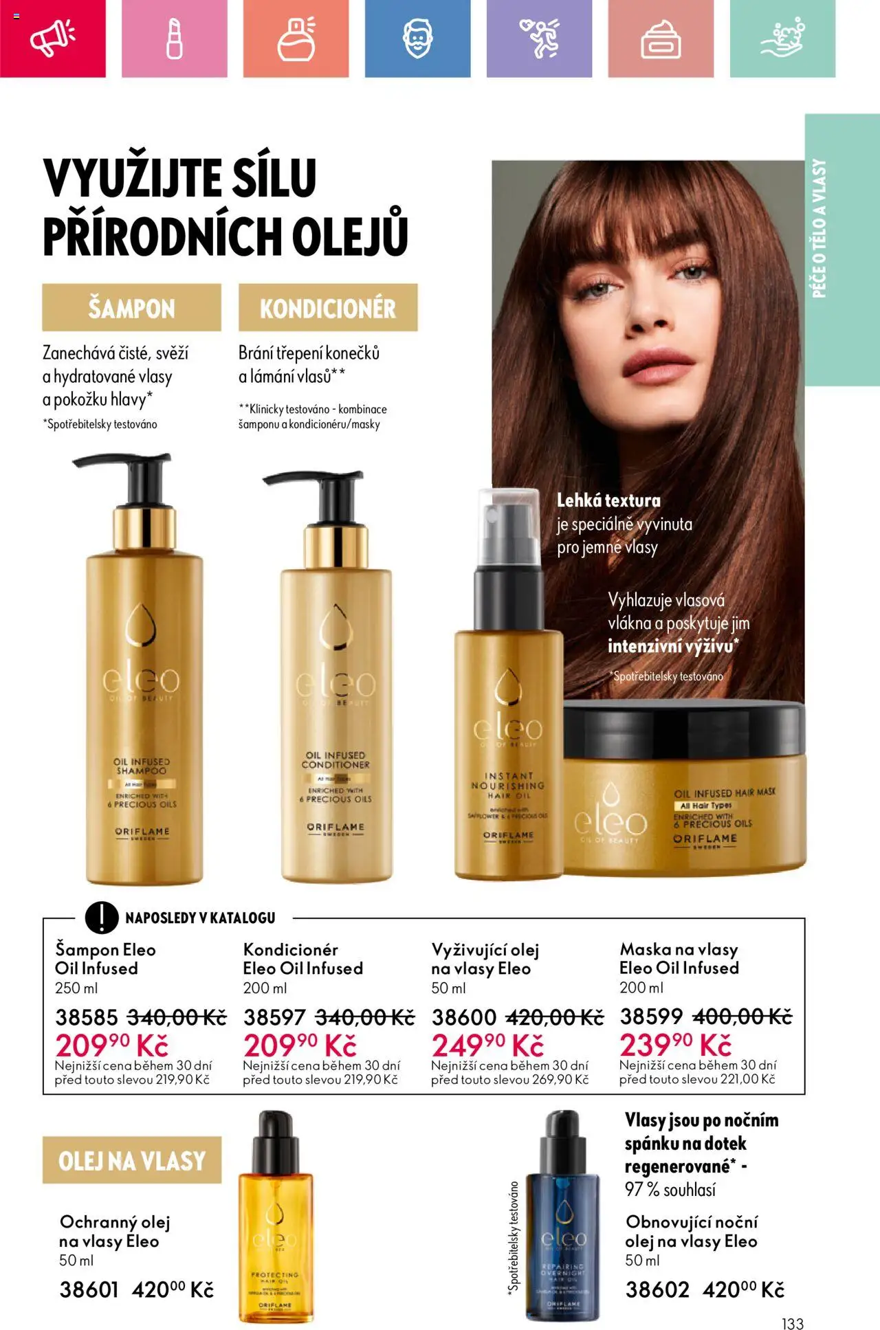 Oriflame katalog č.10/2025 od 06.07.2025 | Strana: 133 | Produkty: Olej, Kondicionér, Maska na vlasy, Olej na vlasy