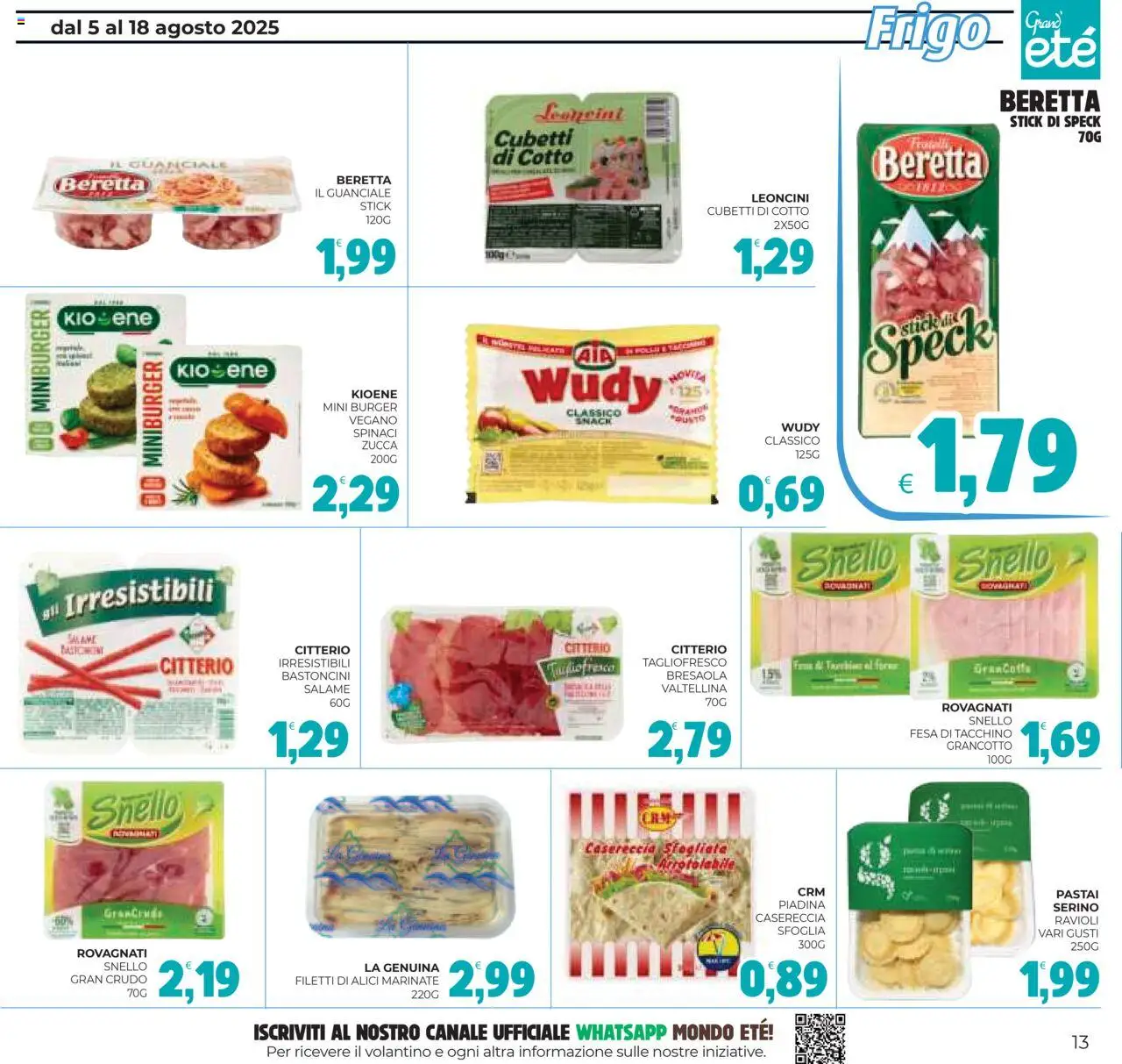 Volantino Eté del 05.08.2025 | Pagina: 13 | Prodotti: Salame, Spinaci, Zucca, Piadina