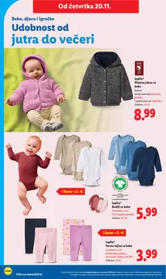 lupilu® Pletena jakna za bebe, Komad. Gornji materijal od čistog pamuka. S podstavom od teddy flisa. Veličine: 62-92 - Pregled kataloga iz trgovine Lidl, vrijedi od 17.11.2025 | Stranica: 66