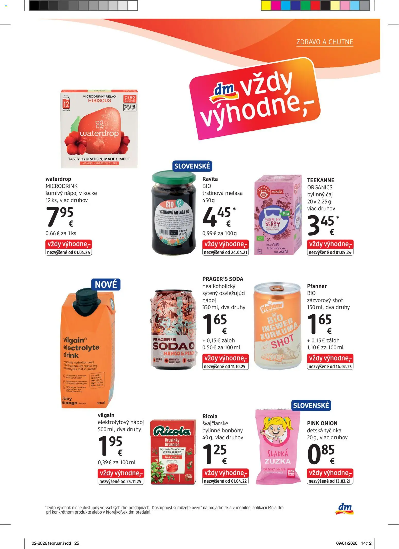 Nové dm drogerie akcie – leták je platný od 01.02.2026 | Strana: 25 | Produkty: Čaj, Mango, Teekanne, Kurkuma